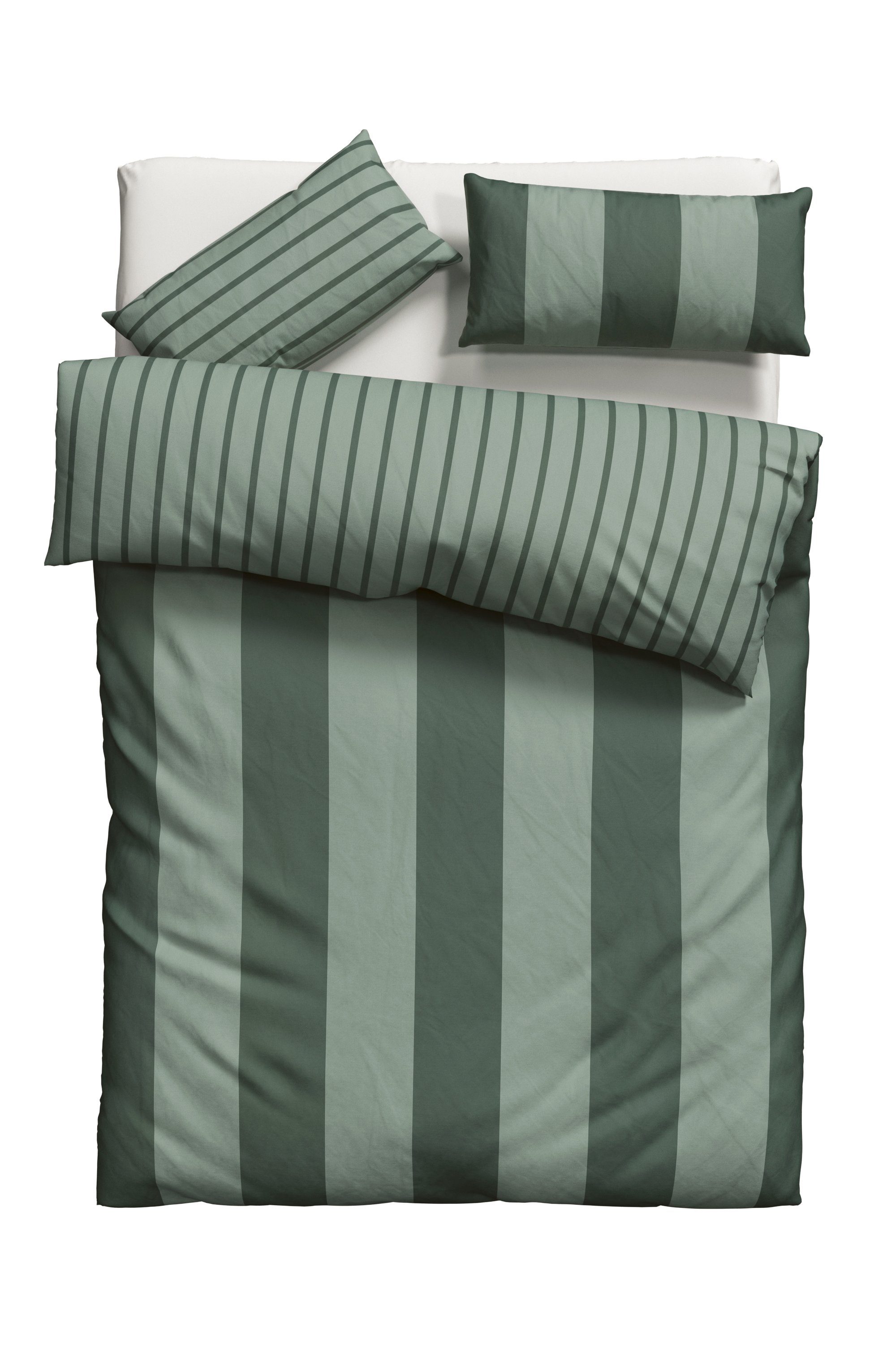 OTTO home Wendebettwäsche Sari in verschiedenen Qualitäten, Flanell, 2 teilig, ab Gr. 135x200 cm, Wendedesign, moderne Bettwäsche mit Streifen