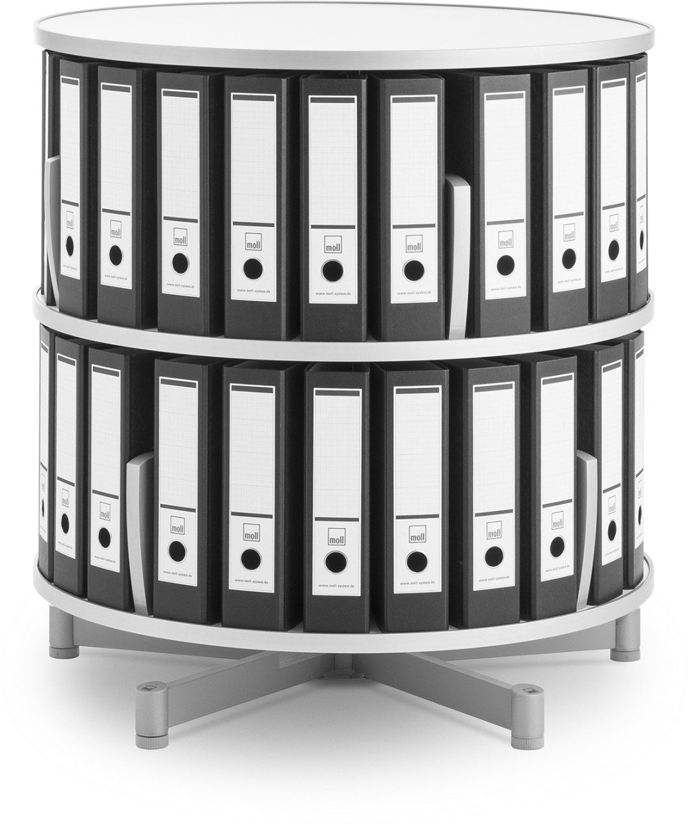 Moll Aktenschrank Ordnerdrehsäule Multifile 2 Etagen 48 Ordner weiß