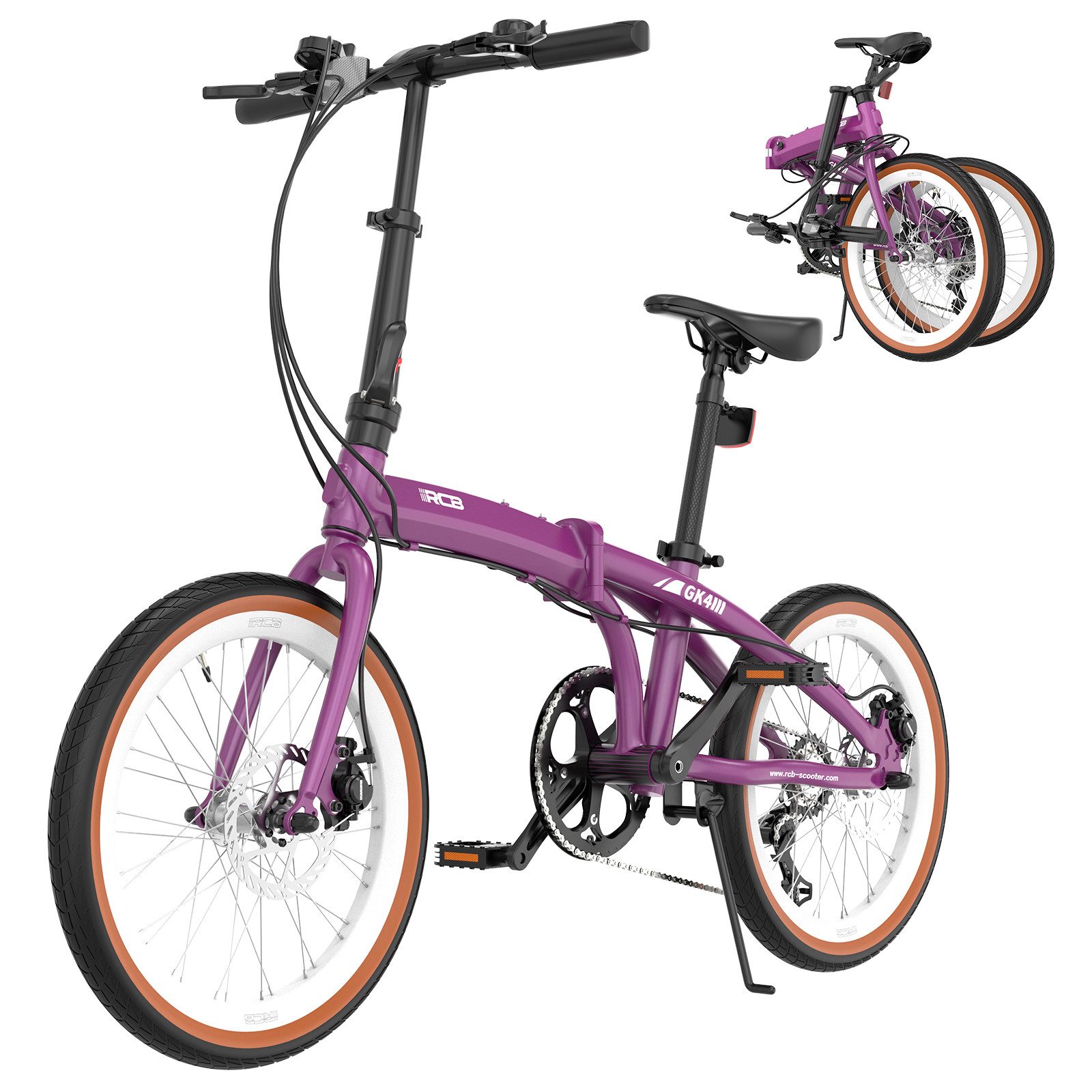 RCB TECH Faltrad GK4 doppelt faltbares Fahrrad,20Zoll Klapprad für Damen&Herren,Pendler, 7 Gang, ideal für Pendler (Damen & Herren)