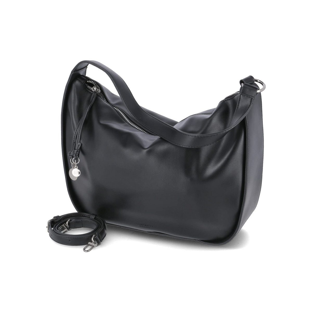 (1-tlg) Black Handtasche Manufaktur Seidenfelt schwarz