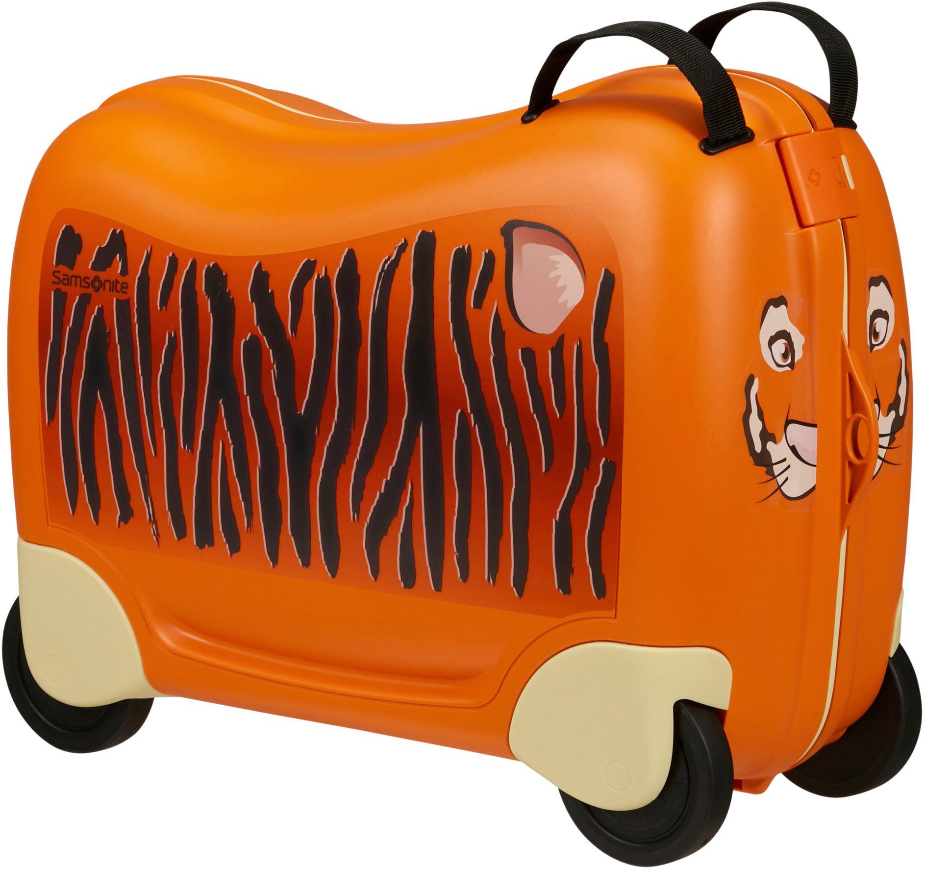 Samsonite Kinderkoffer Dream2Go Ride on Trolley Tiger 4 Rollen Kinder Reisegepack Handgepack Koffer zum sitzen und ziehen