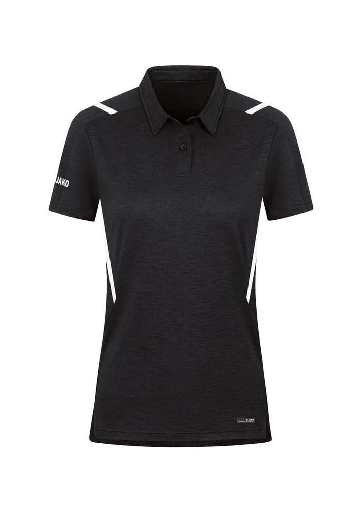 Jako Poloshirt Challenge (Polyester-Stretch-Jersey) schwarzmeliert/weiss Damen