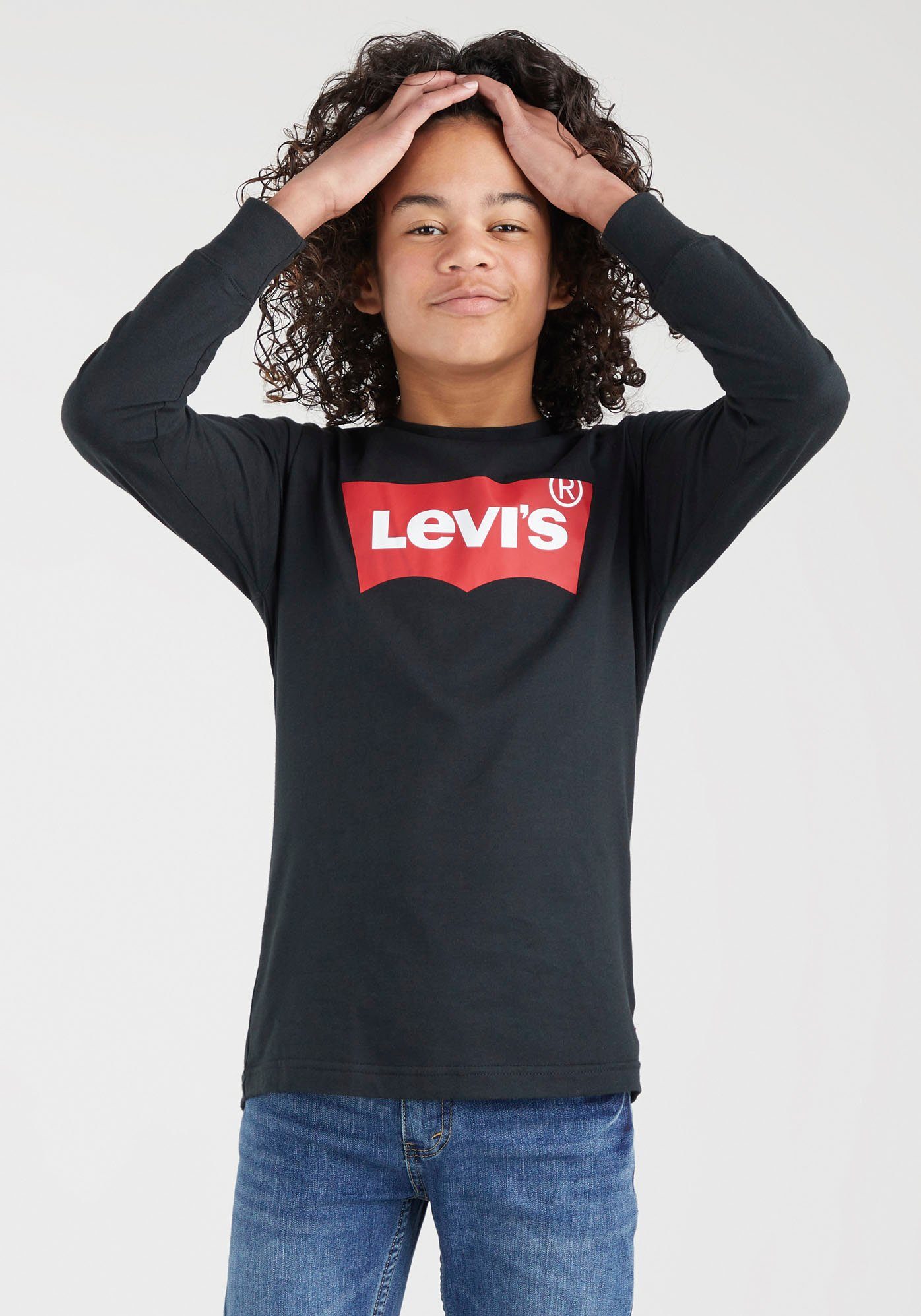 Levi's® Kids Langarmshirt L/S BATWING TEE for BOYS schwarz | Rundhalsshirts