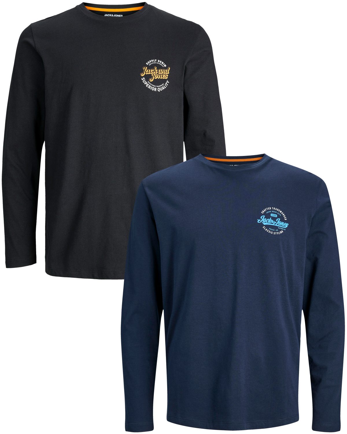 Jack & Jones Langarmshirt (Spar-Set, 2er-Pack) basic Regular Shirt mit Prin günstig online kaufen