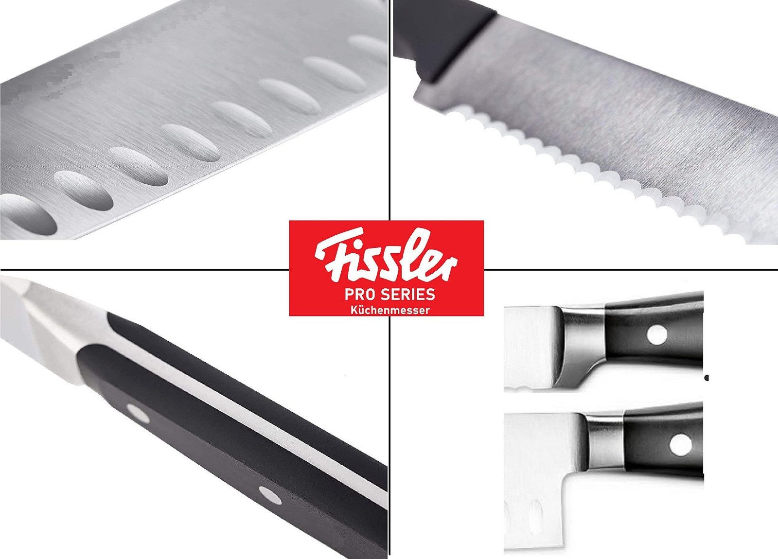 Fissler Messer-Set Profi Messer - Edelstahl Messer mit Spezialklinge, Messerset, Küchenmesser Fleischmesser, Allzweckmesser Sushi Messer
