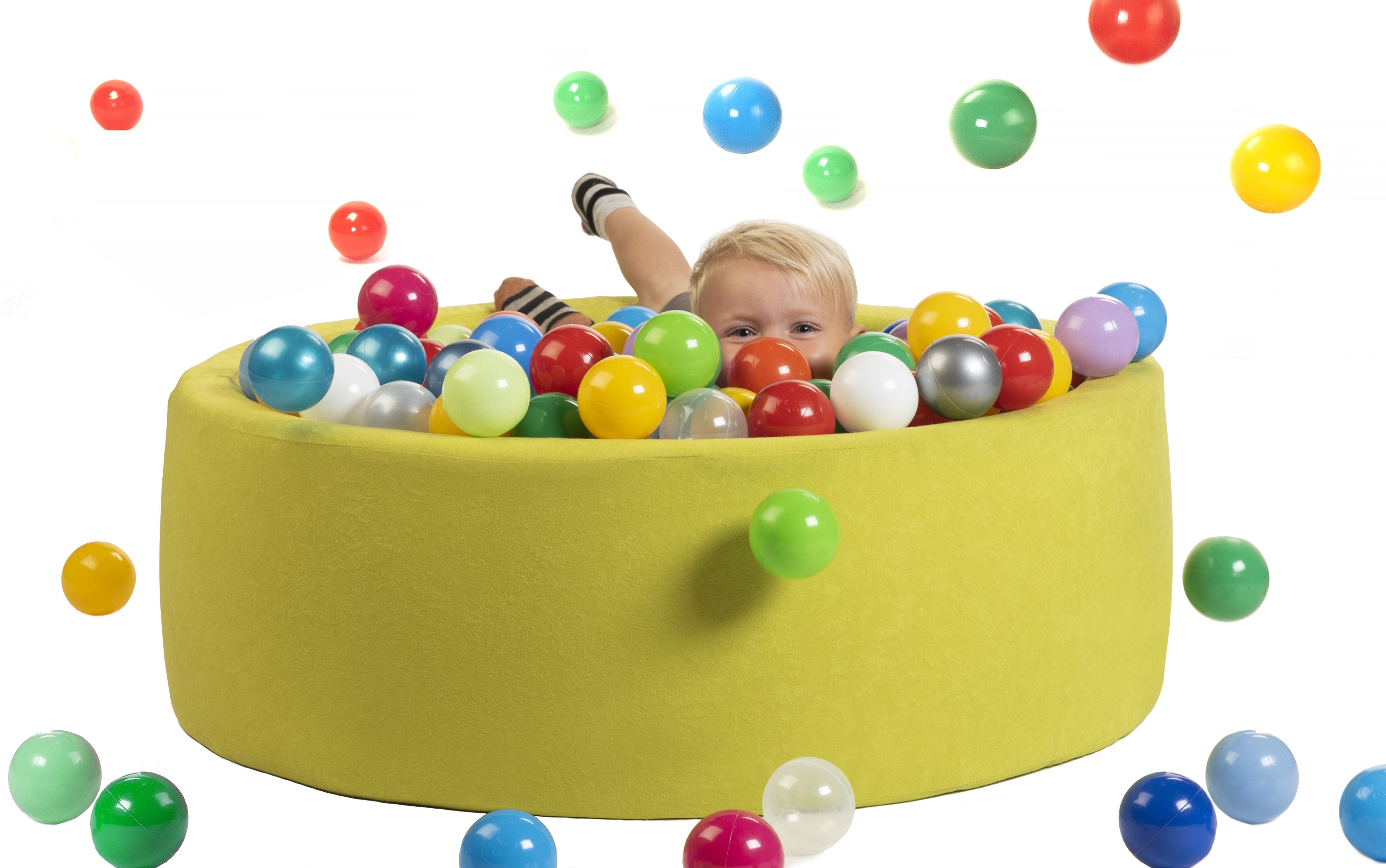 sunnypillow Bällebad-Bälle für Baby Kinder mit bunten Bällen (200-St), Grün - mit 200 Bällen