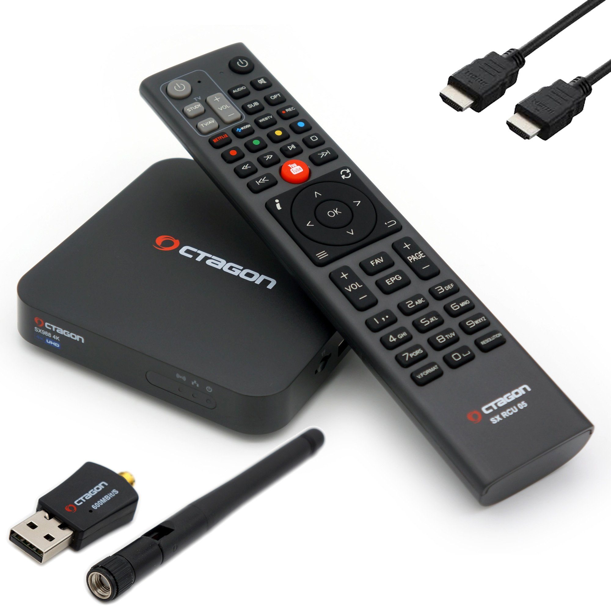 Streaming-Box + IP 600 4K TV IPTV HEVC 5G OCTAGON UHD Set-Top SX988 Box Smart H.265 Mbit/s
