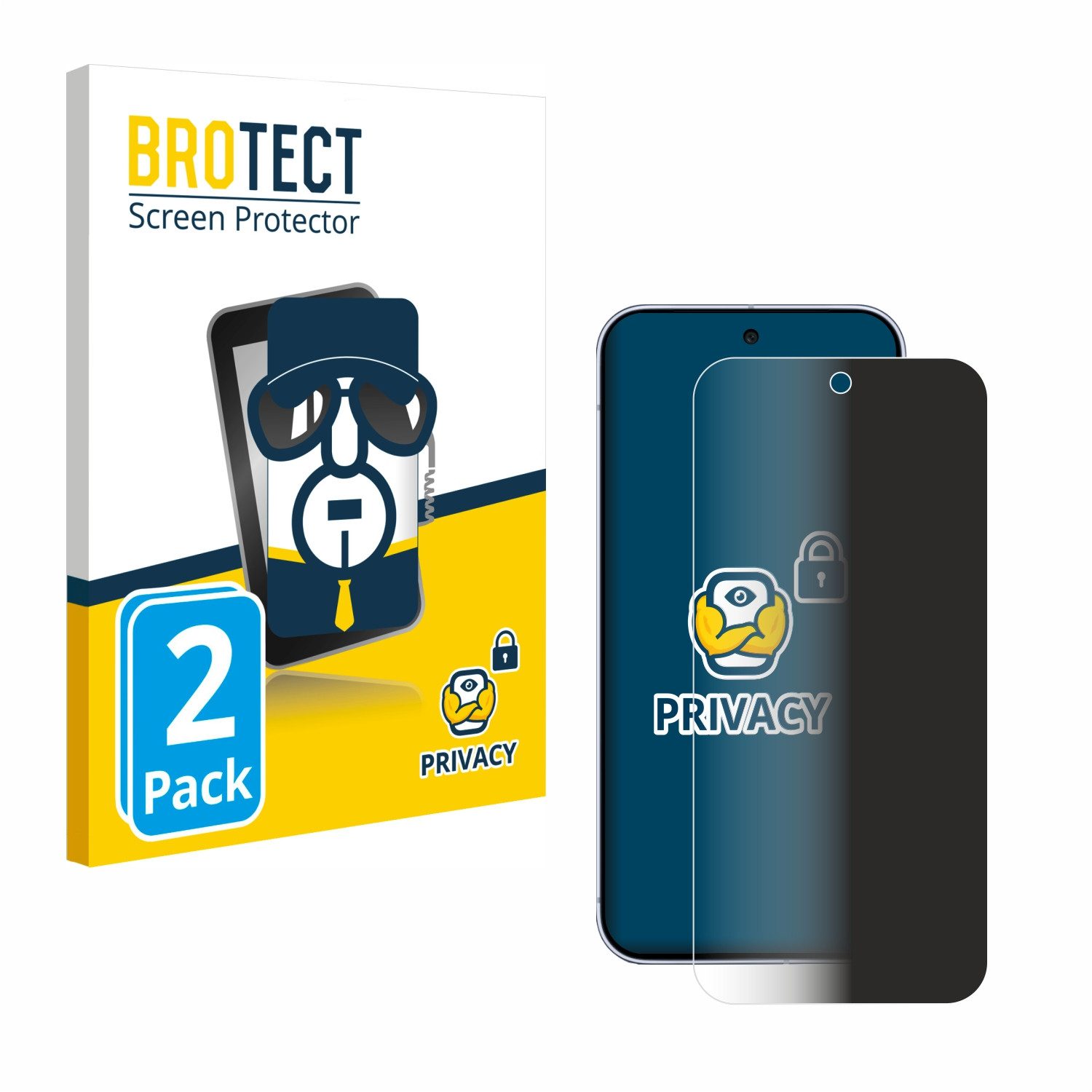 BROTECT Displayschutzfolie Sichtschutzfolie für Google Pixel 10 Pro XL, 2 Stück, Anti-Spy Privacy Sichtschutz Blickschutzfolie Blaulicht-Schutz
