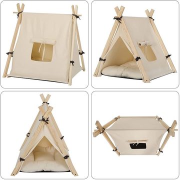 EUGAD Tierhaus, Tipi Hundezelt Katzenzelt 45x55x45cm Kätzchen Chihuahua Weiß