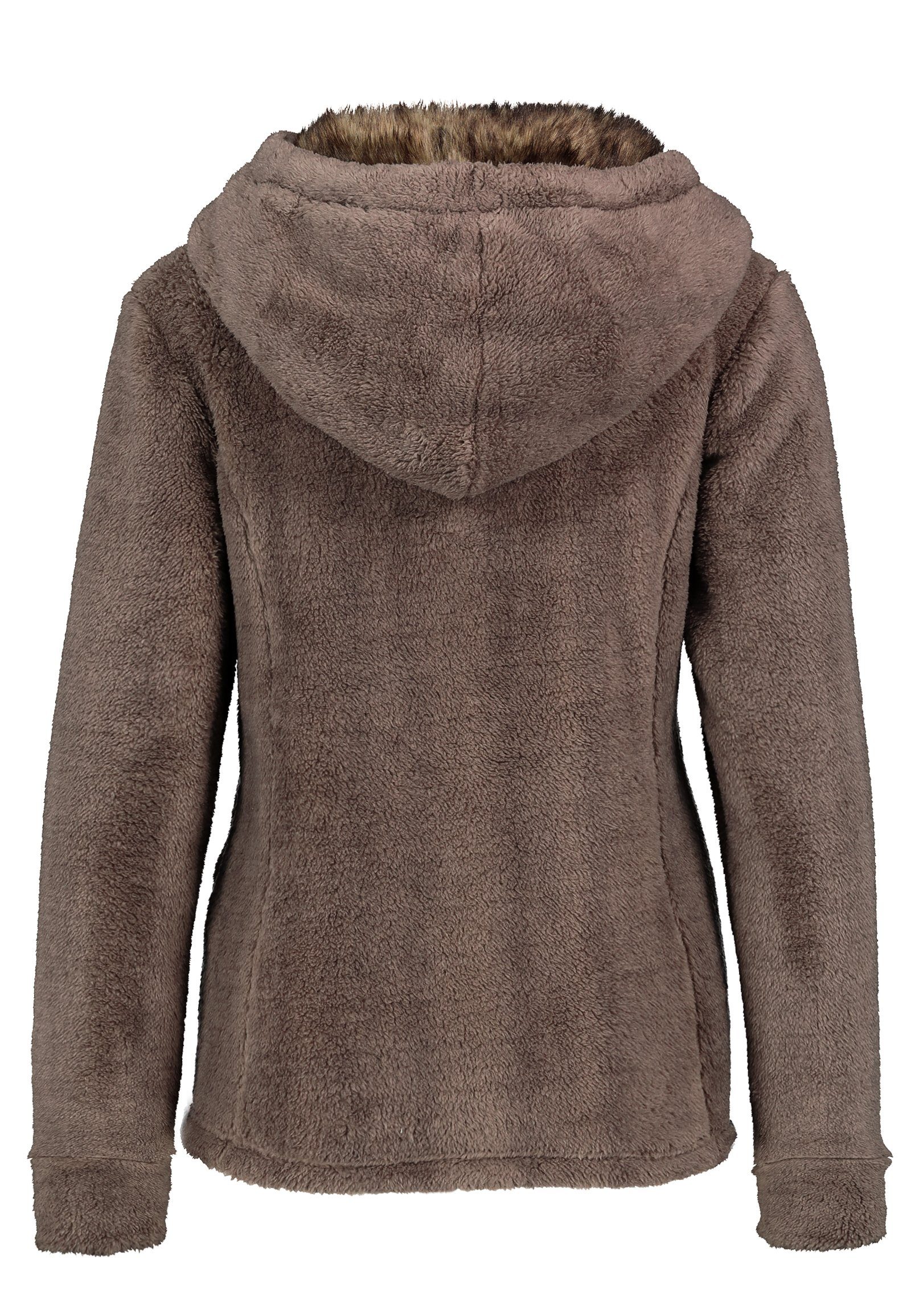 Fleecejacke mit Damen brown SUBLEVEL Fleecejacke Kunstfell