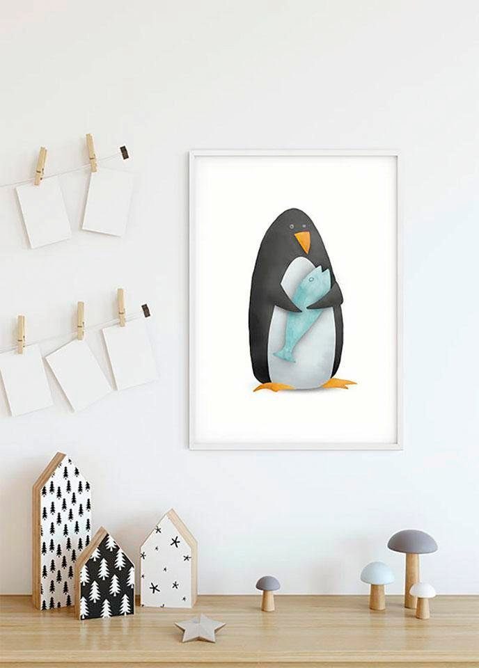 Komar Poster Cute Wohnzimmer (1 St), Kinderzimmer, Tiere Animal Schlafzimmer, Penguin