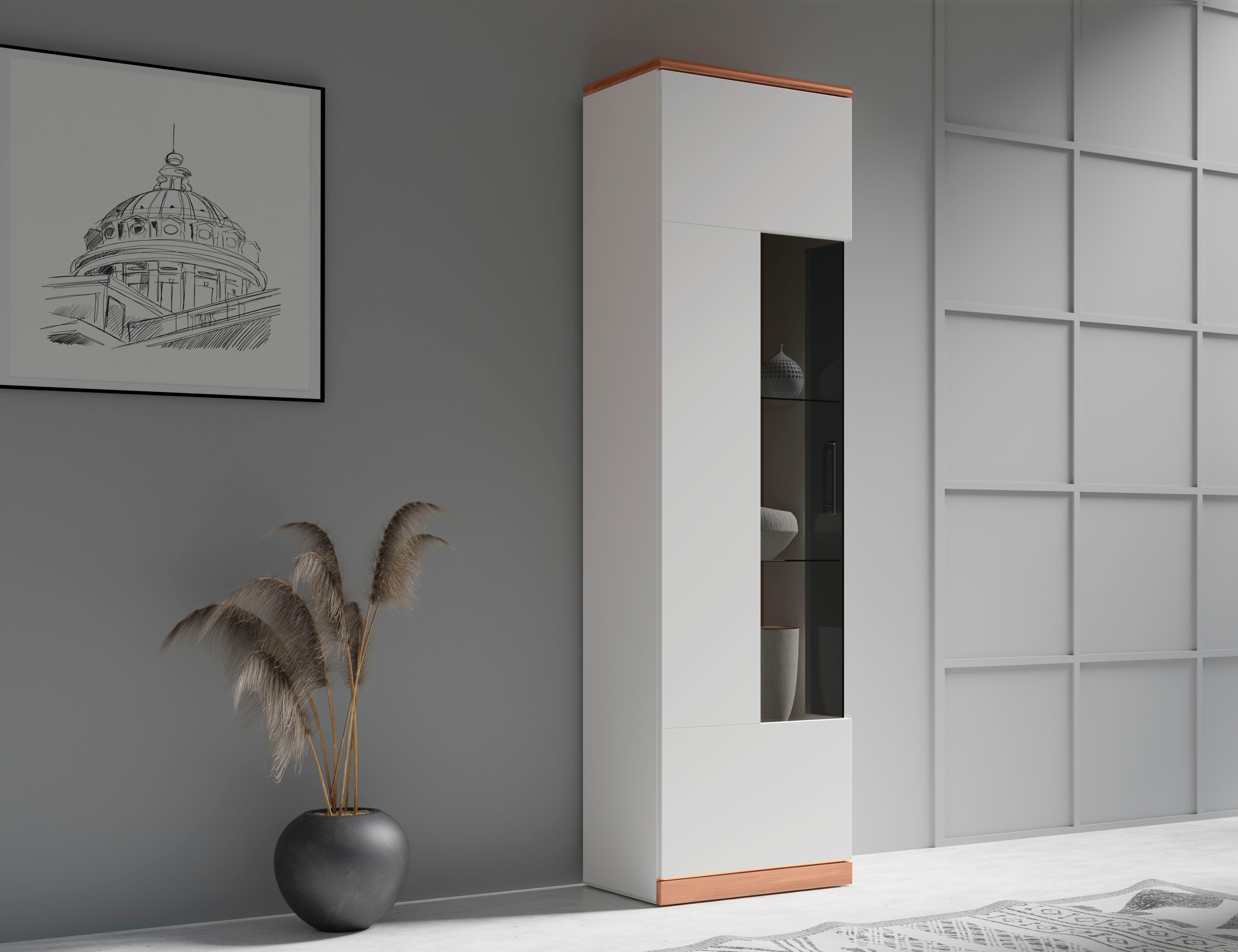 Home affaire Vitrine Ribe,180cm hoch,5 Fächer,2 Glasböden variabel einsetzb günstig online kaufen
