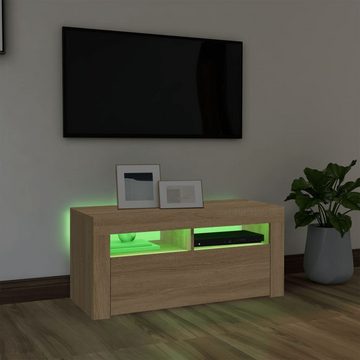 vidaXL TV-Schrank TV-Schrank mit LED-Leuchten Sonoma-Eiche 90x35x40 cm (1-St)