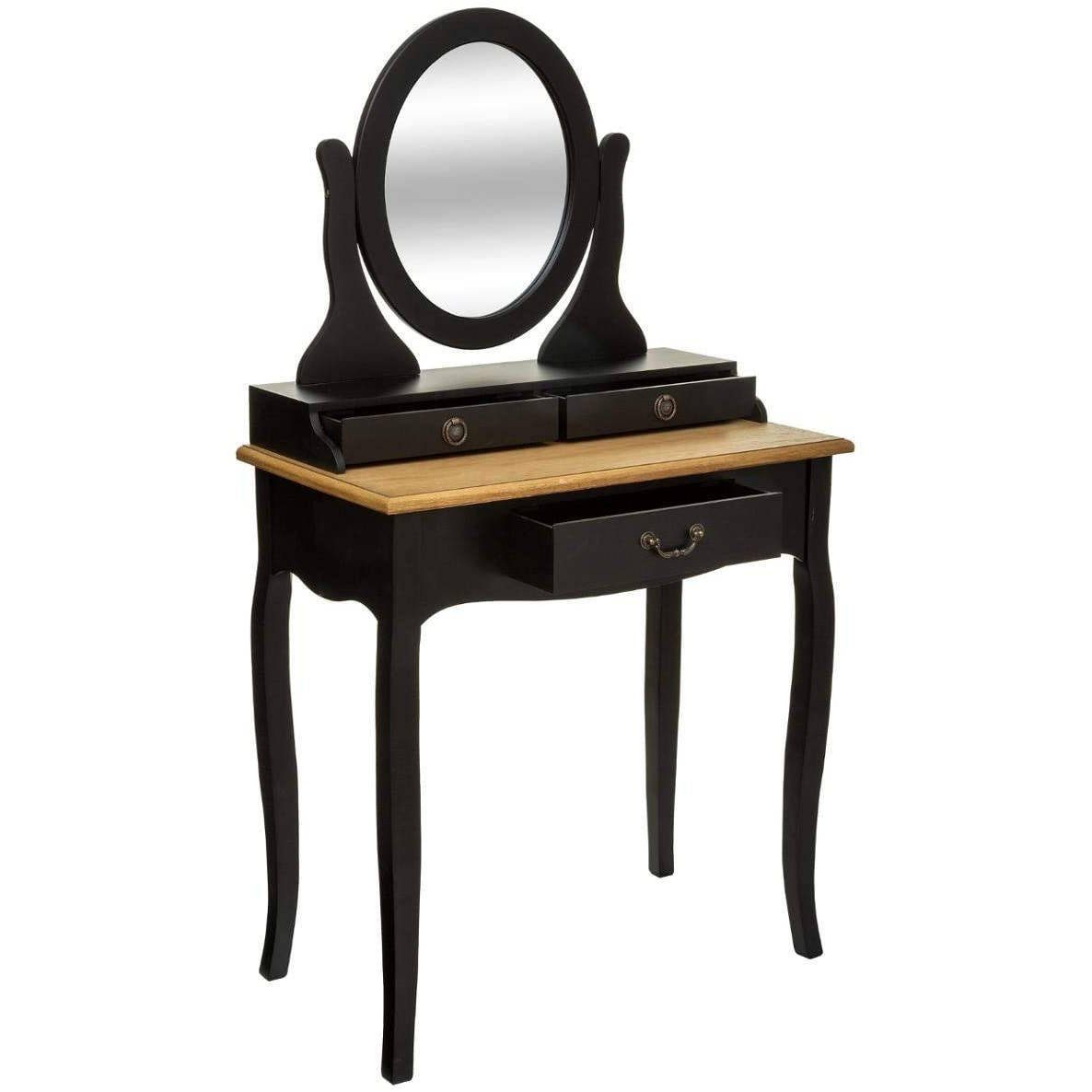 Atmosphera Créateur d'intérieur Schminktisch Schminktisch CHRYSA, schwarz mit brauner Tischplatte (funktional), keine