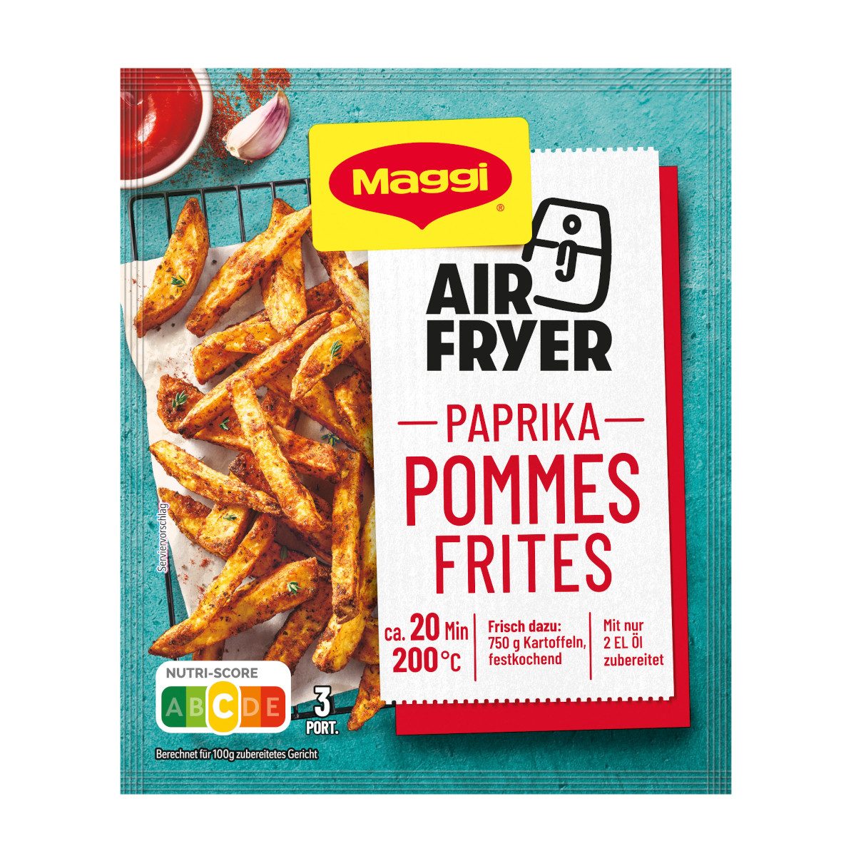 MAGGI Gewürz, Maggi Fix Airfryer Pommes Frites Paprika Würzmischung Packung 34g