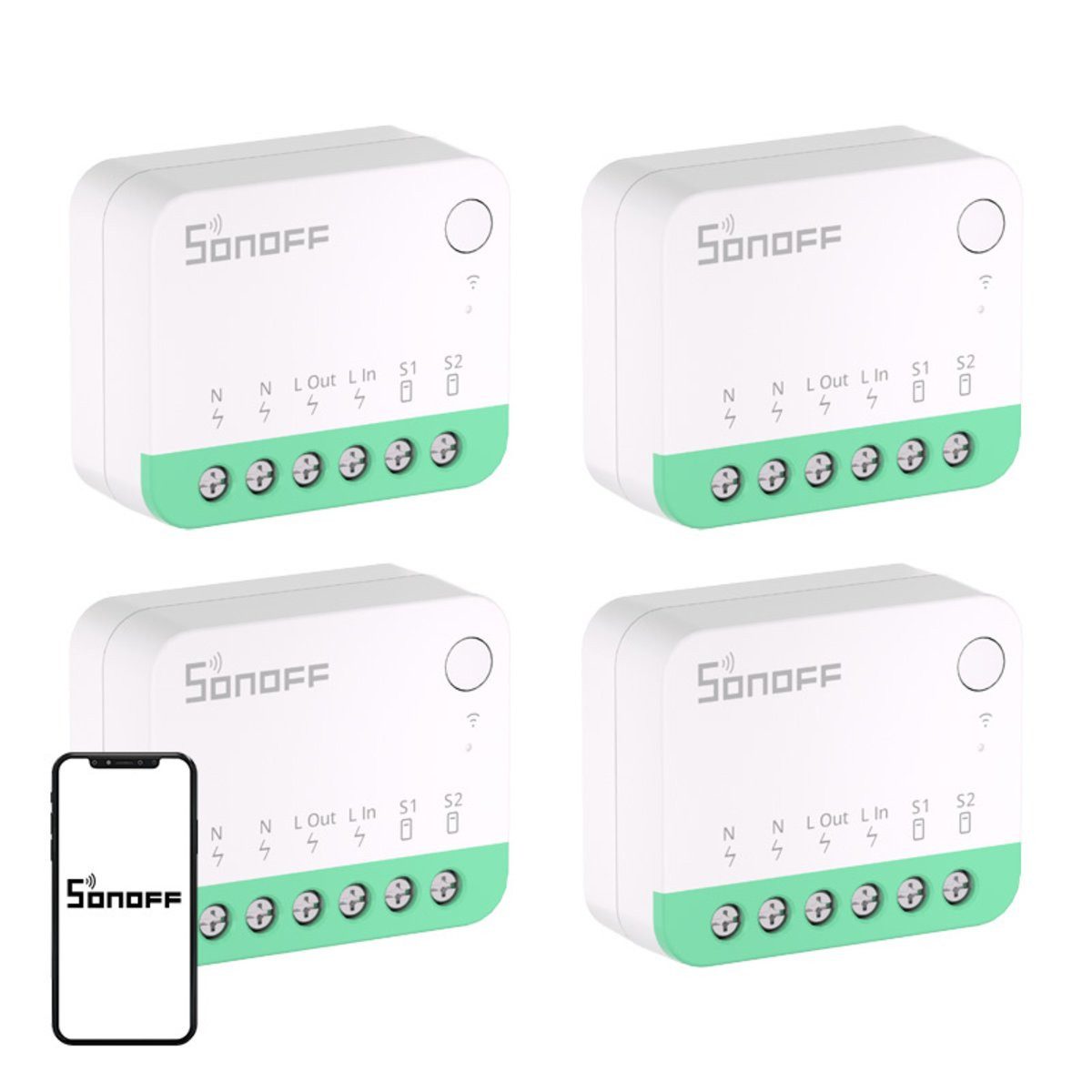 Sonoff SONOFF MINIR4M (Extreme) Matter Switch 4er-Pack Smart-Home-Zubehör