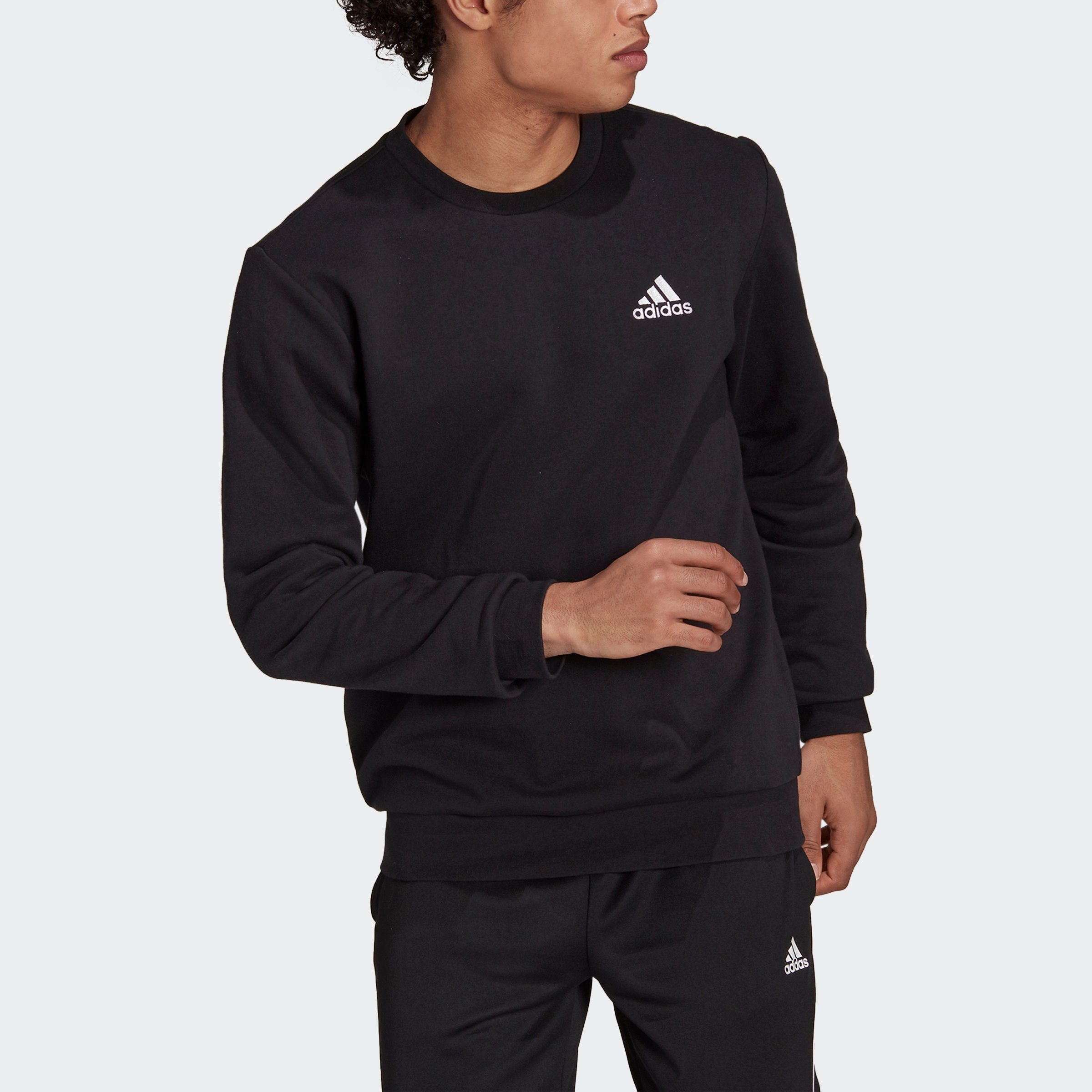 adidas Sportswear Sweatshirt ESSENTIALS FLEECE Black / White | 