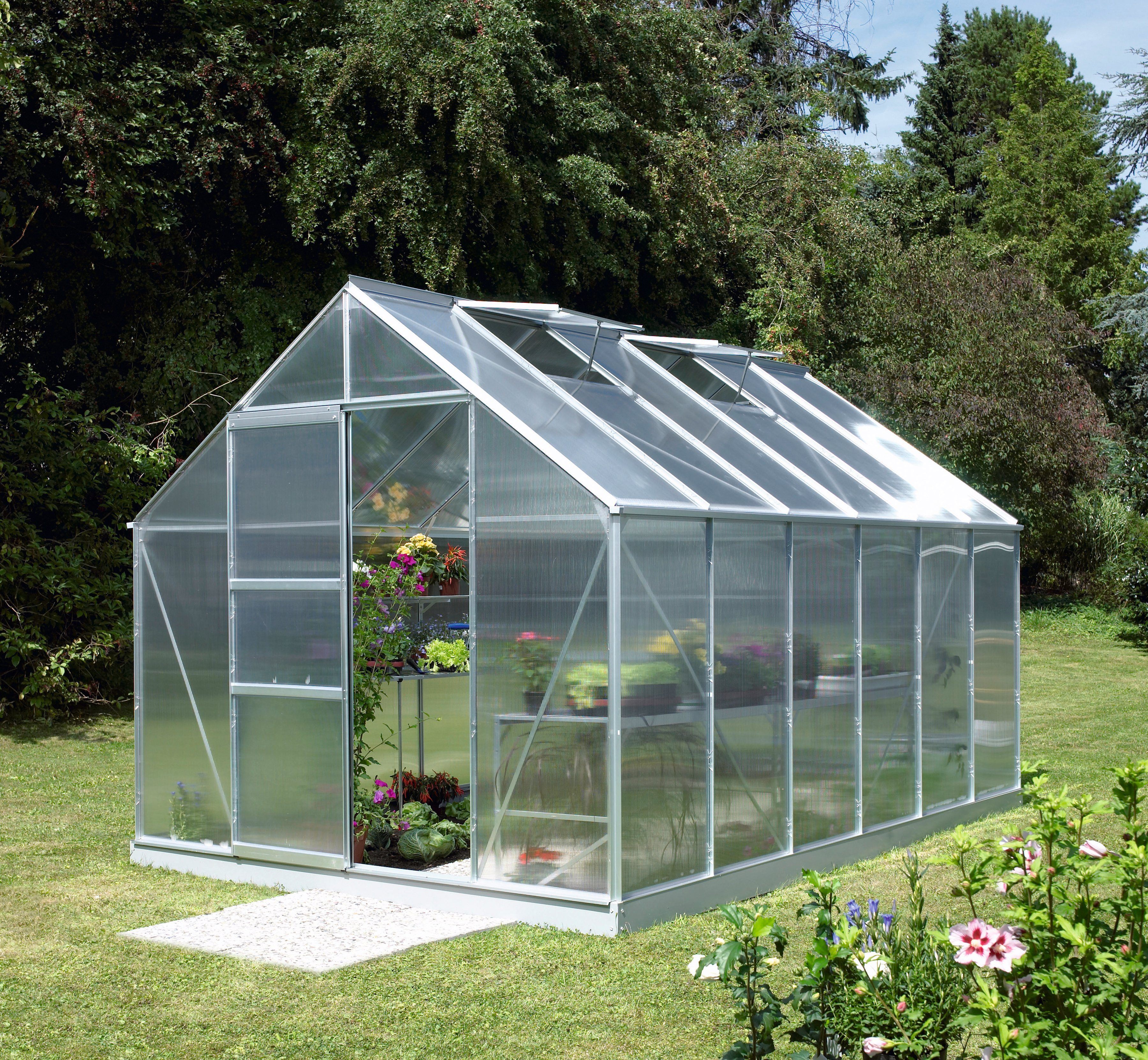VITAVIA Gewächshaus Set »Merkur 9900«, BxTxH 254x379x230 cm, silber, 4