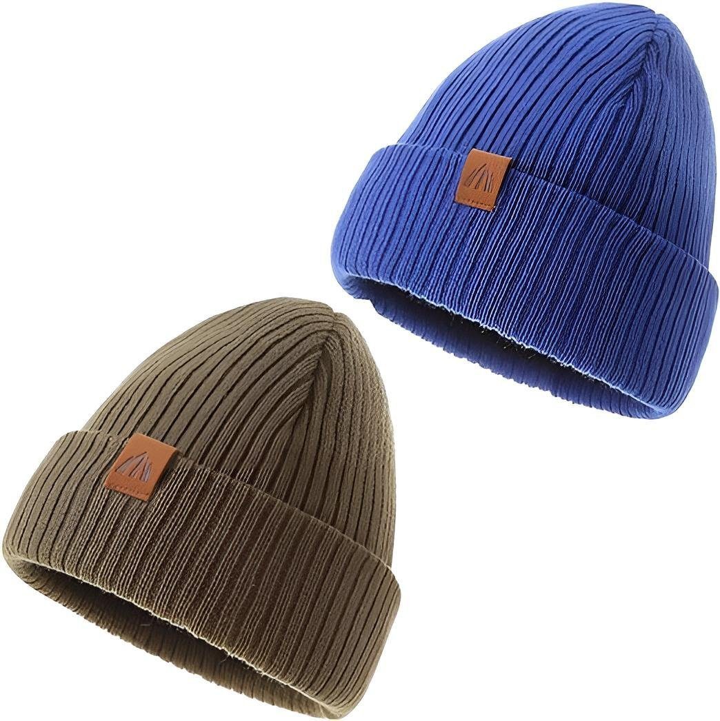 Diyarts Beanie (Vielseitiges Baby-Set, Kindermütze, 2-St., Kuschelige Eleganz für Kleine, Kinder) Leicht & Atmungsaktiv, Doppellagiges Acryl-Design, Wintermütze