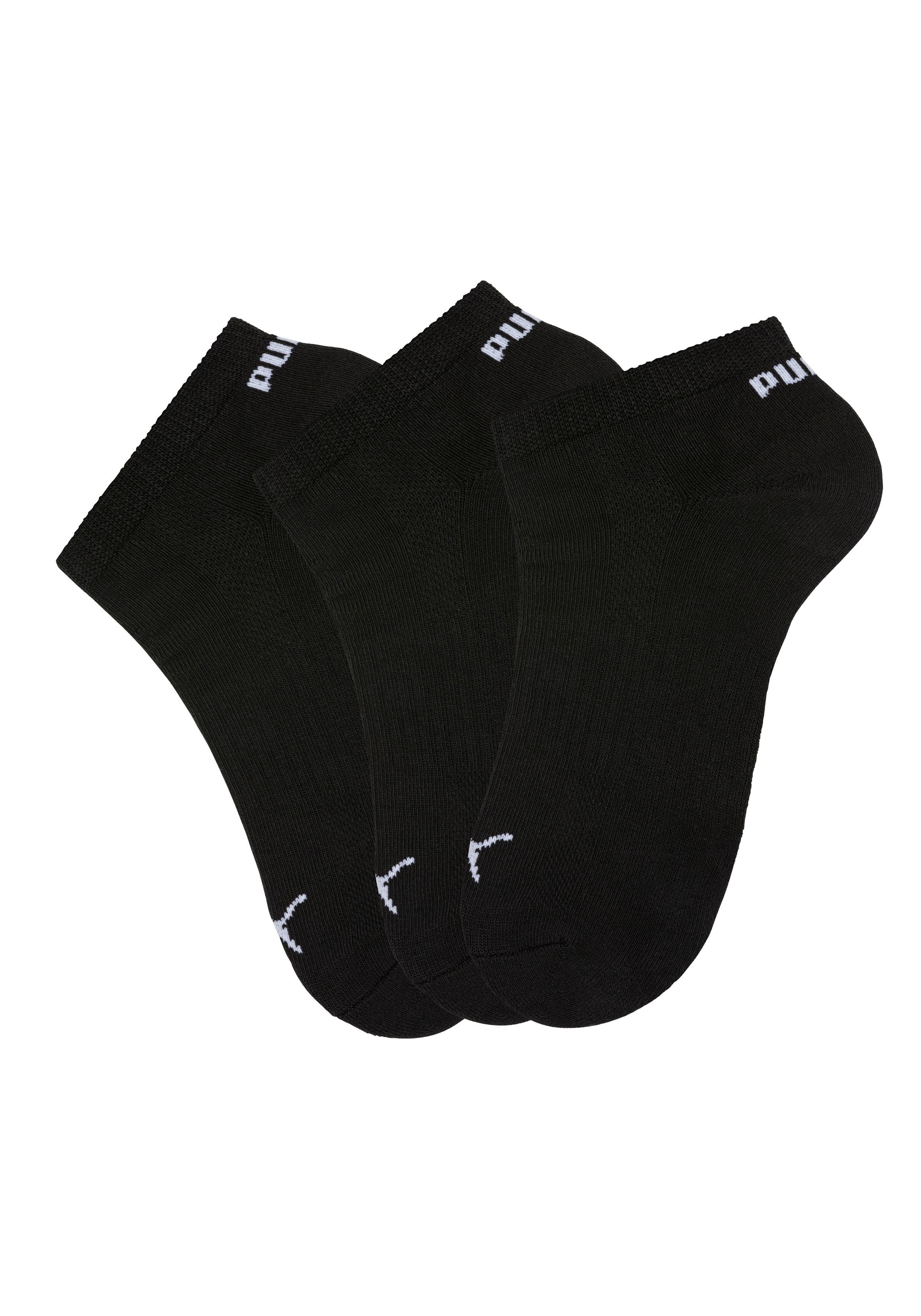 PUMA (3-Paar) schwarz Frottee Sneakersocken mit 3x