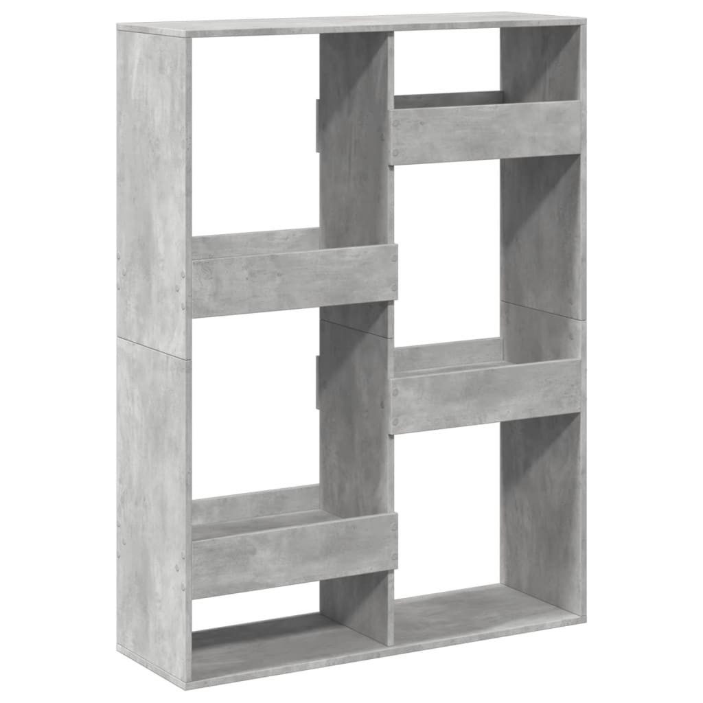Bücherregal Raumteiler Betongrau 100x33x135 cm Holzwerkstoff