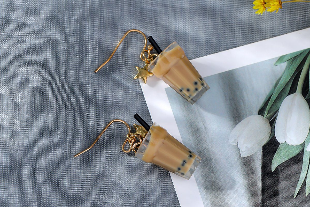 Eyecatcher Fingerring Lustige Bubble Tea Ohrringe. günstig online kaufen