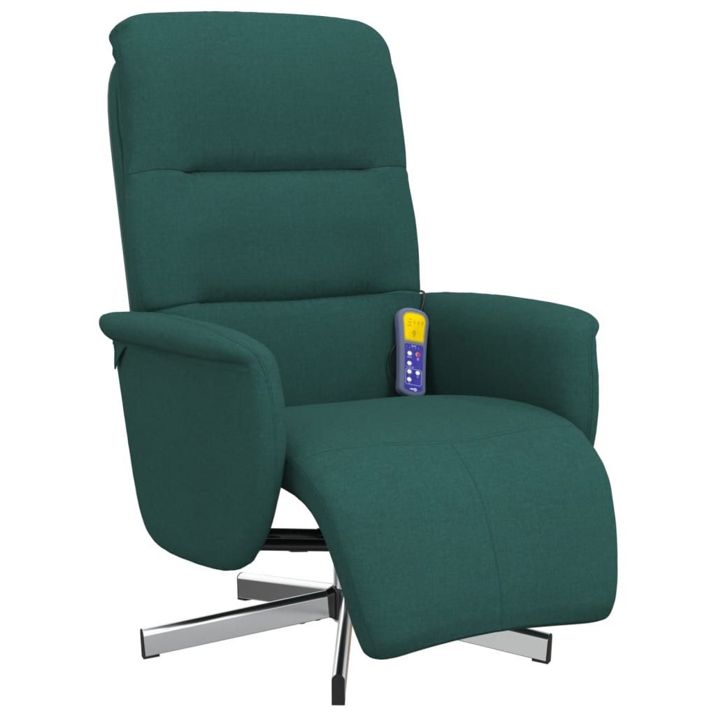 vidaXL Sessel Massagesessel mit Fußteil Dunkelgrün günstig online kaufen