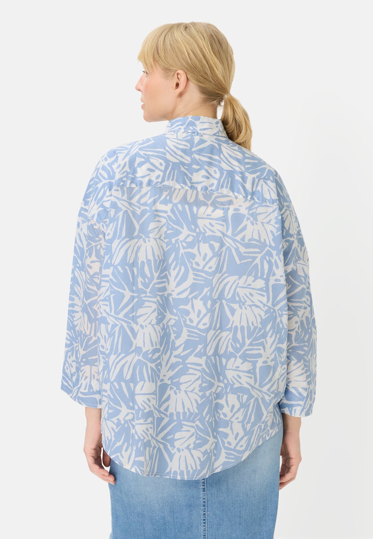 camel active Shirtbluse mit Knopfleiste Dreiviertelarm