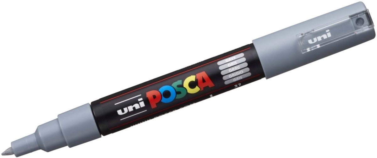 uni-ball Filzstift Fasermaler Uni Posca PC-1MC 0,7 grau (6 Stück)