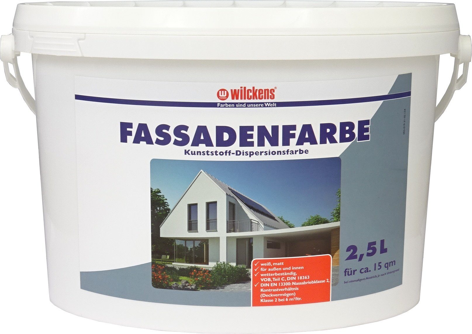 Wilckens Farben Fassadenfarbe, Wilckens Fassadenfarbe Weiß 2,5 L