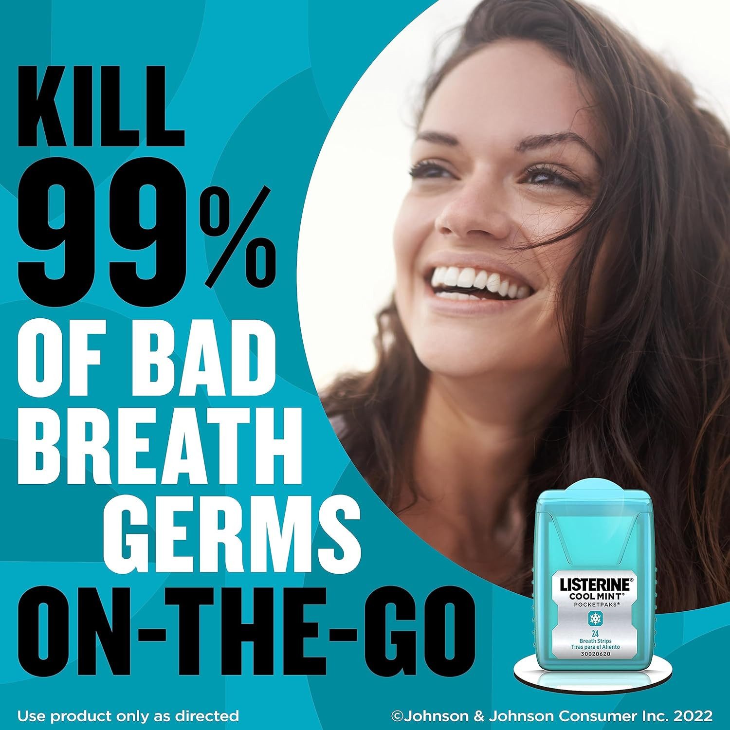 Listerine Mundspray Listerine Cool Mint Pocketmist-Spender für frischen Atem, (2 Stück(Produkt 1), 72-tlg) (Produkt 2)