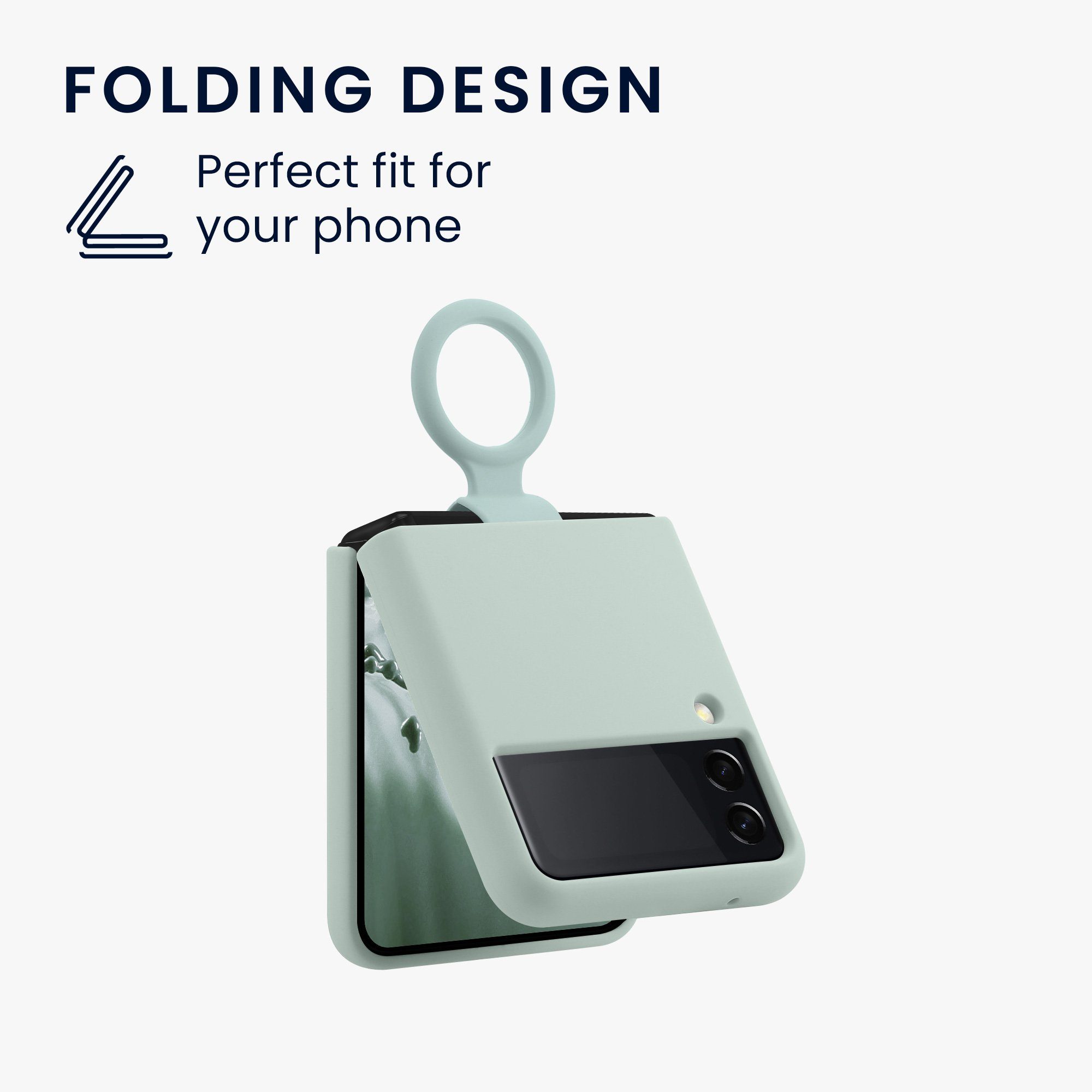 kwmobile Handyhülle Flip Soft Case für Samsung Galaxy Z Flip 3 5G, Silikon Hülle für Foldable Handy - Handyhülle in Cool Mint