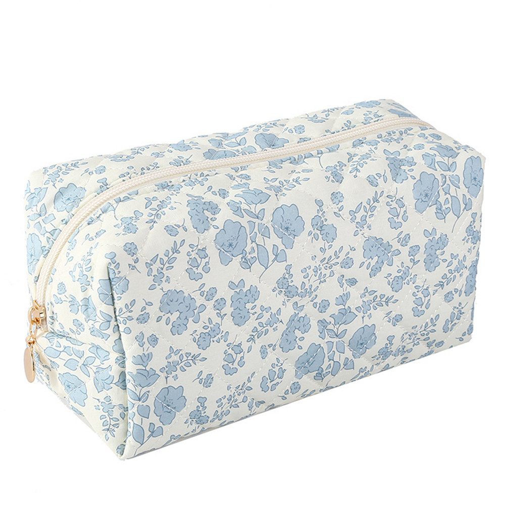 Kosmetiktasche Blumenmuster Kulturtasche,Tragbare Makeup Tasche Handtasche Organizer