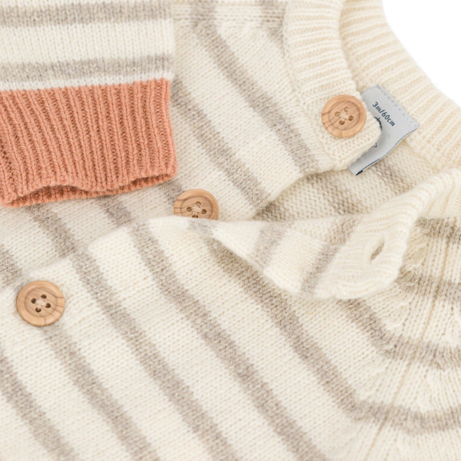 Petit Bateau cardigan Petit Bateau baby cardigan beige white striped pattern