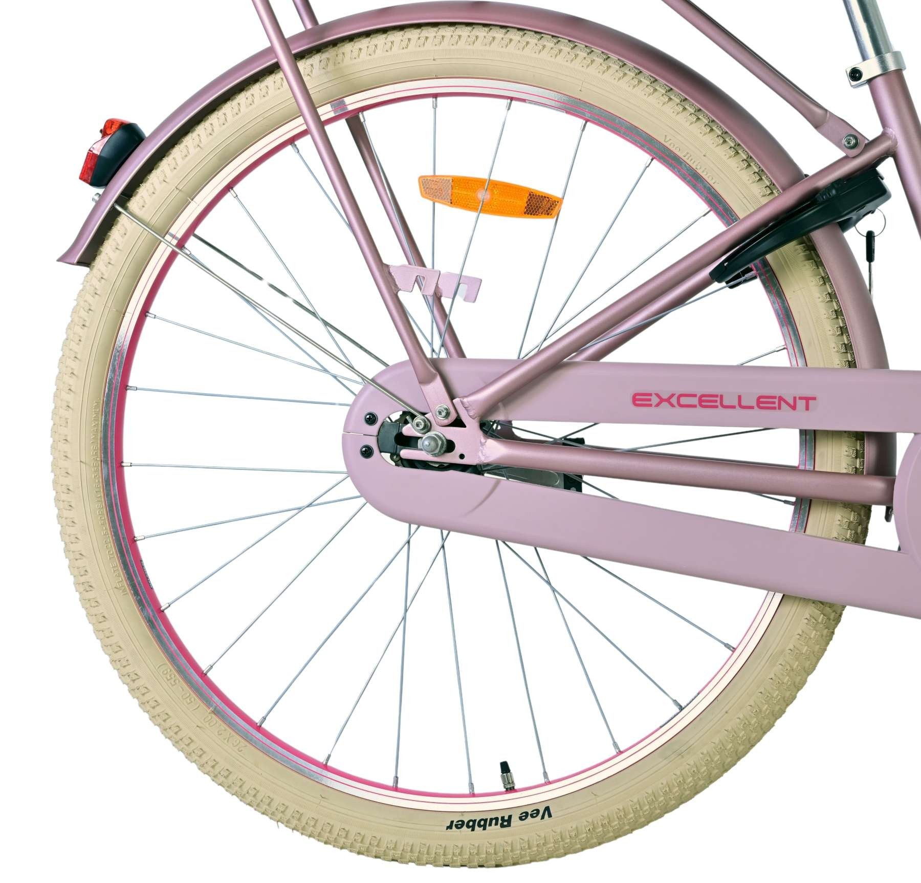 Volare Kinderfahrrad Excellent Kinderfahrrad - Mädchen - 26 Zoll - Mattrosa, Sattelhöhe 74–89 cm; 85% montiert; Reflektoren
