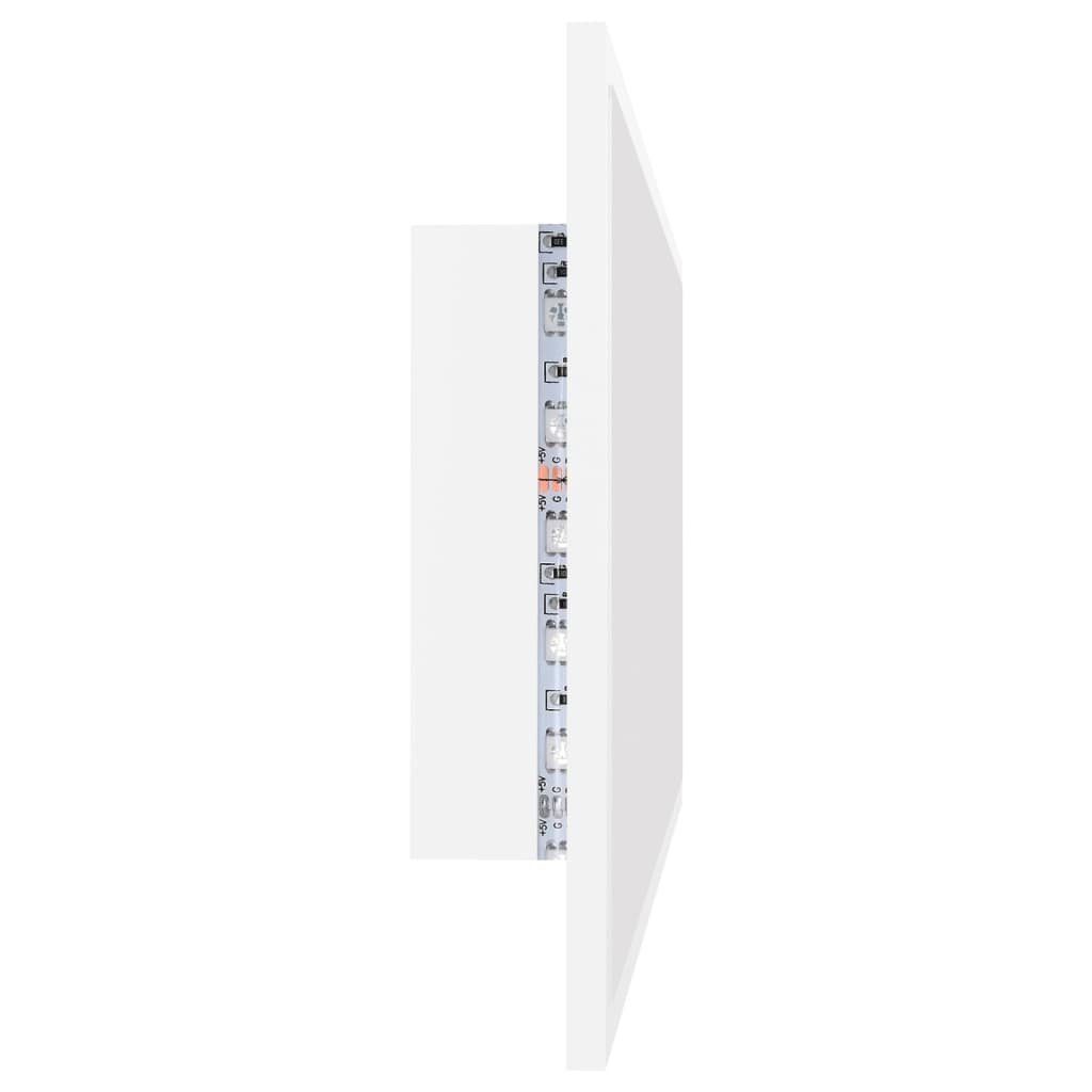 Weiß Acryl Badezimmerspiegelschrank LED-Badspiegel 90x8,5x37 cm (1-St) vidaXL