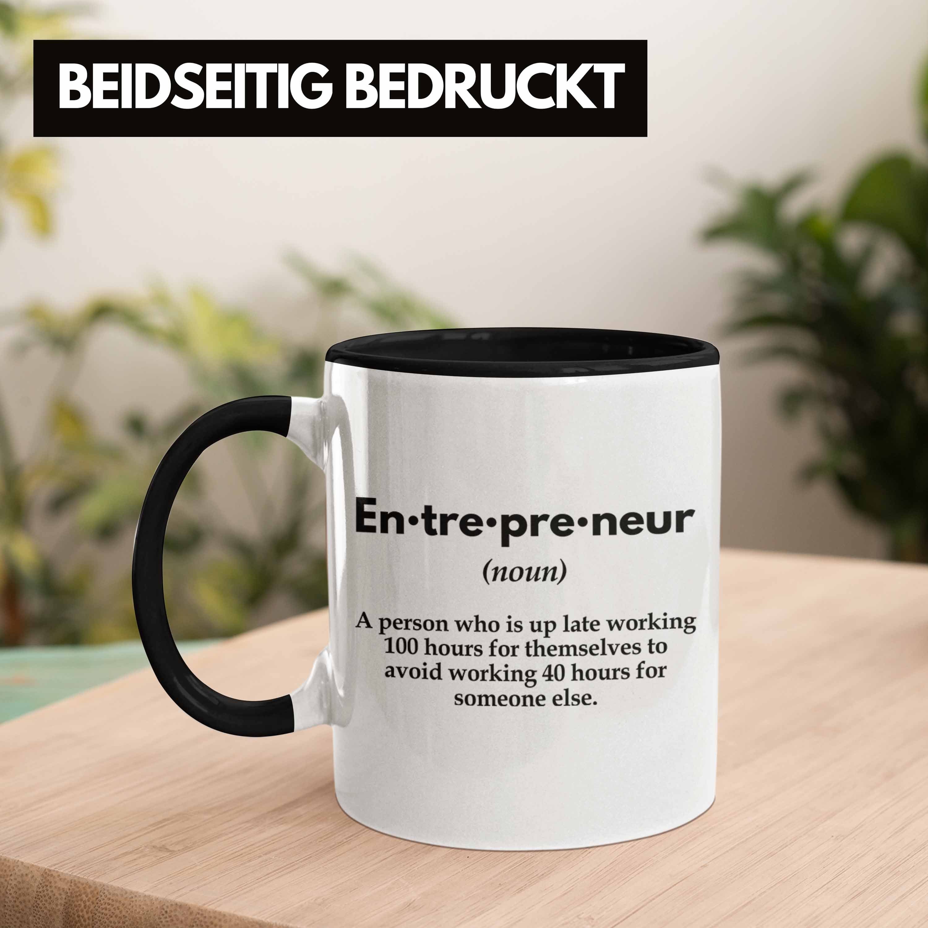 Trendation Tasse Trendation - Entrepreneur Geschenk Idee Motivation Spruch Tasse Schwarz Entrepreneurship