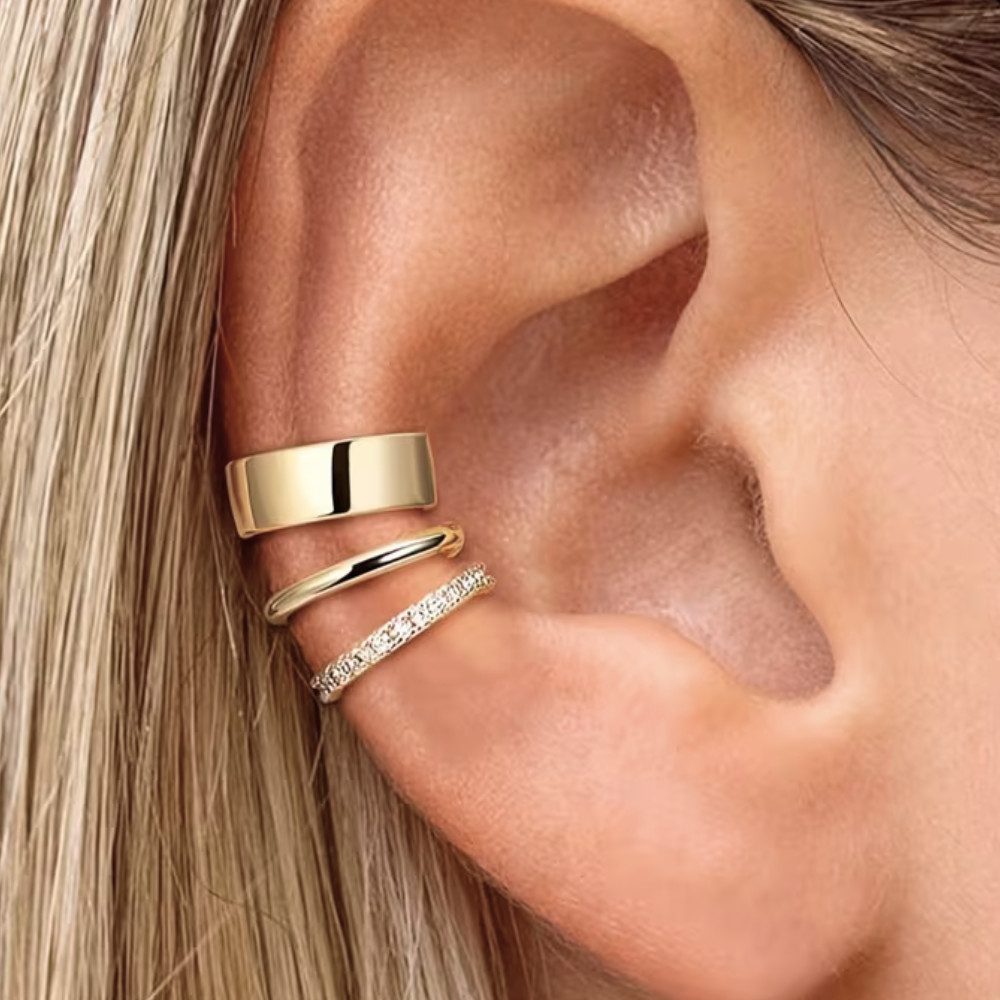 XCOAST Ohrklemmen-Set ohne Piercing - Clip-On Knorpel-Ohrringe (Set, 3-tlg., inkl. Schmuckkästchen), Schmuck für Damen