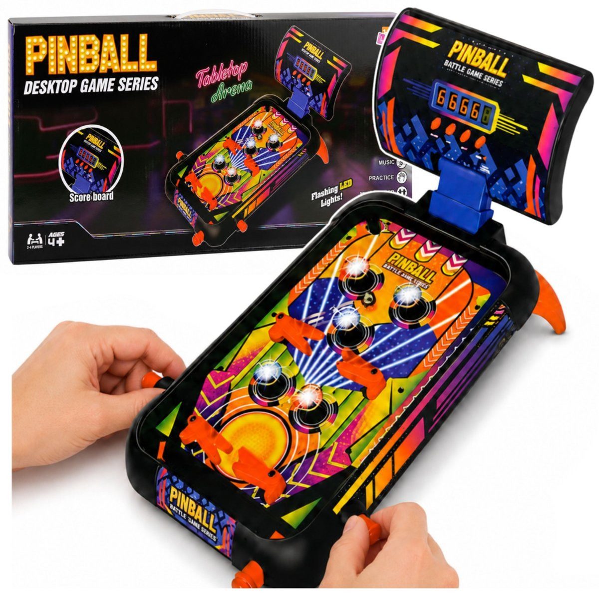 Wisam Spielzeug-Auto Arcade-Spiel Flipperautomat Flipper Punktezähler Lichter Sounds