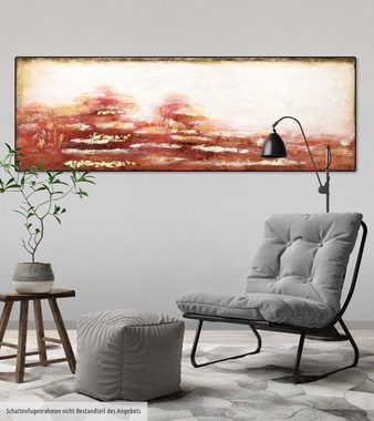 KUNSTLOFT Gemälde Gipfel der Glut 150x50 cm, Leinwandbild 100% HANDGEMALT Wandbild Wohnzimmer