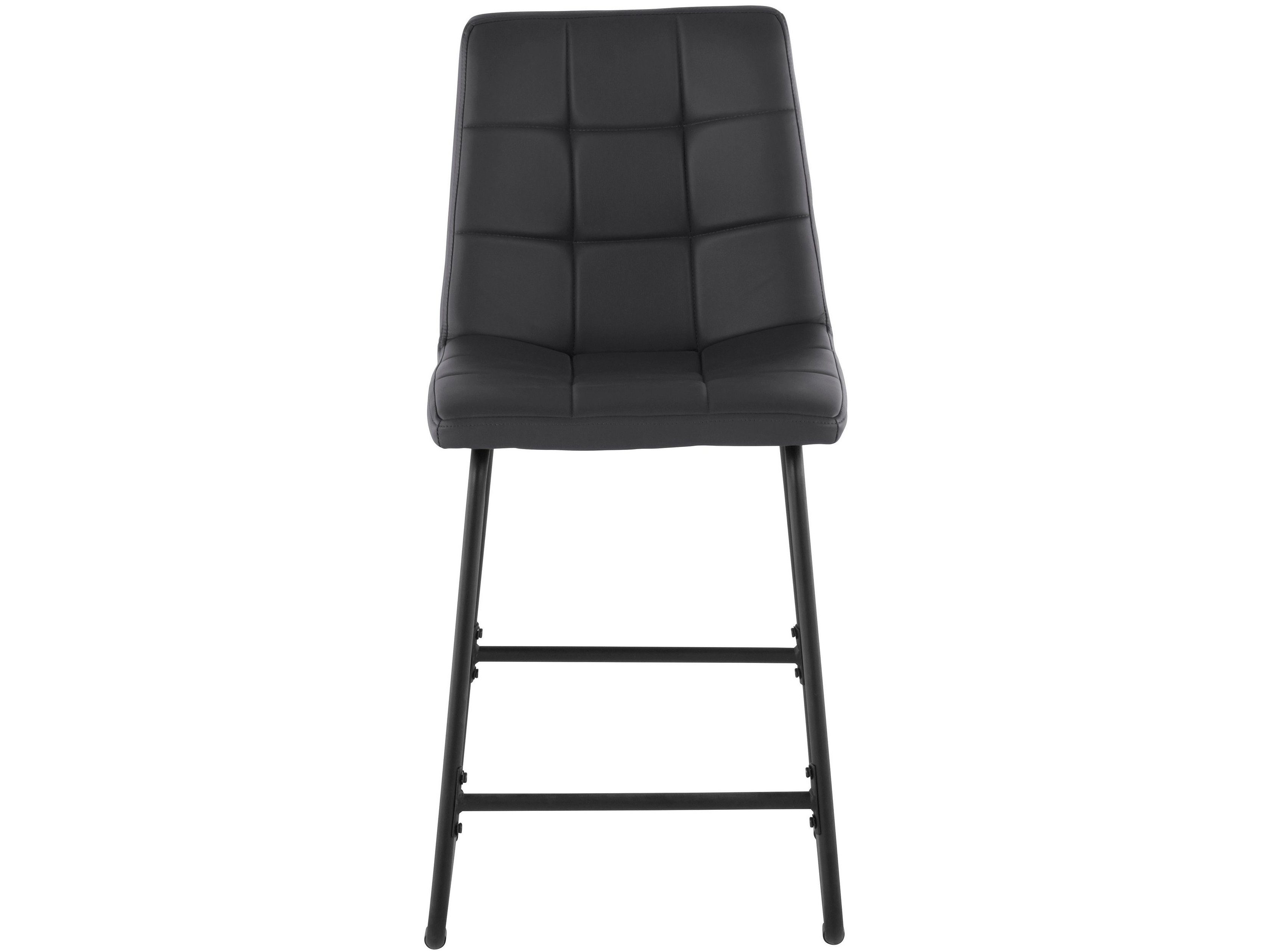 Kufengestell aus 2 loft24 Sitzhöhe (Set, schwarz Marci schwarz 65 cm Hochstuhl Metall, Lederioptik, Barstuhl, | St),