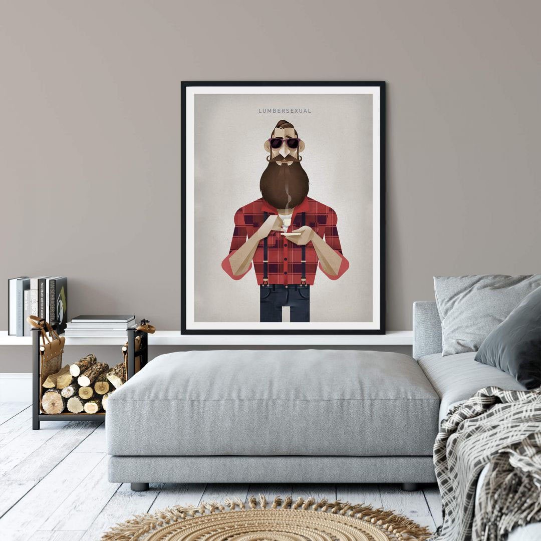 Schriftzug Wandbild, Lumbersexual, Bild, St), Wandposter (1 Wall-Art Poster, Poster