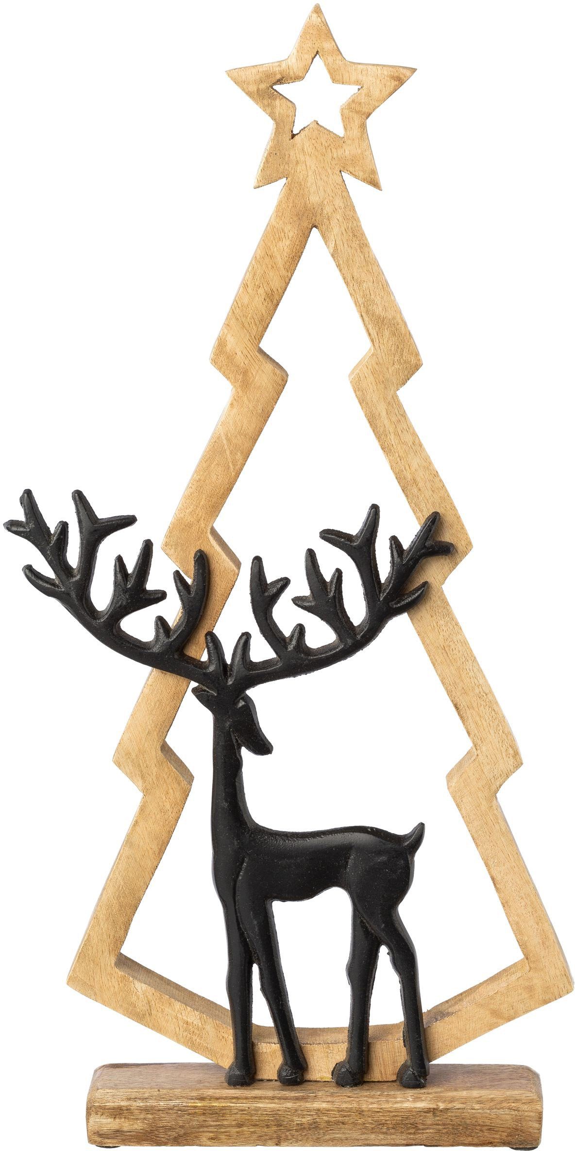 Creativ deco Dekobaum Weihnachtsdeko (1 St), Tannenbaum aus hochwertigem Mangoholz