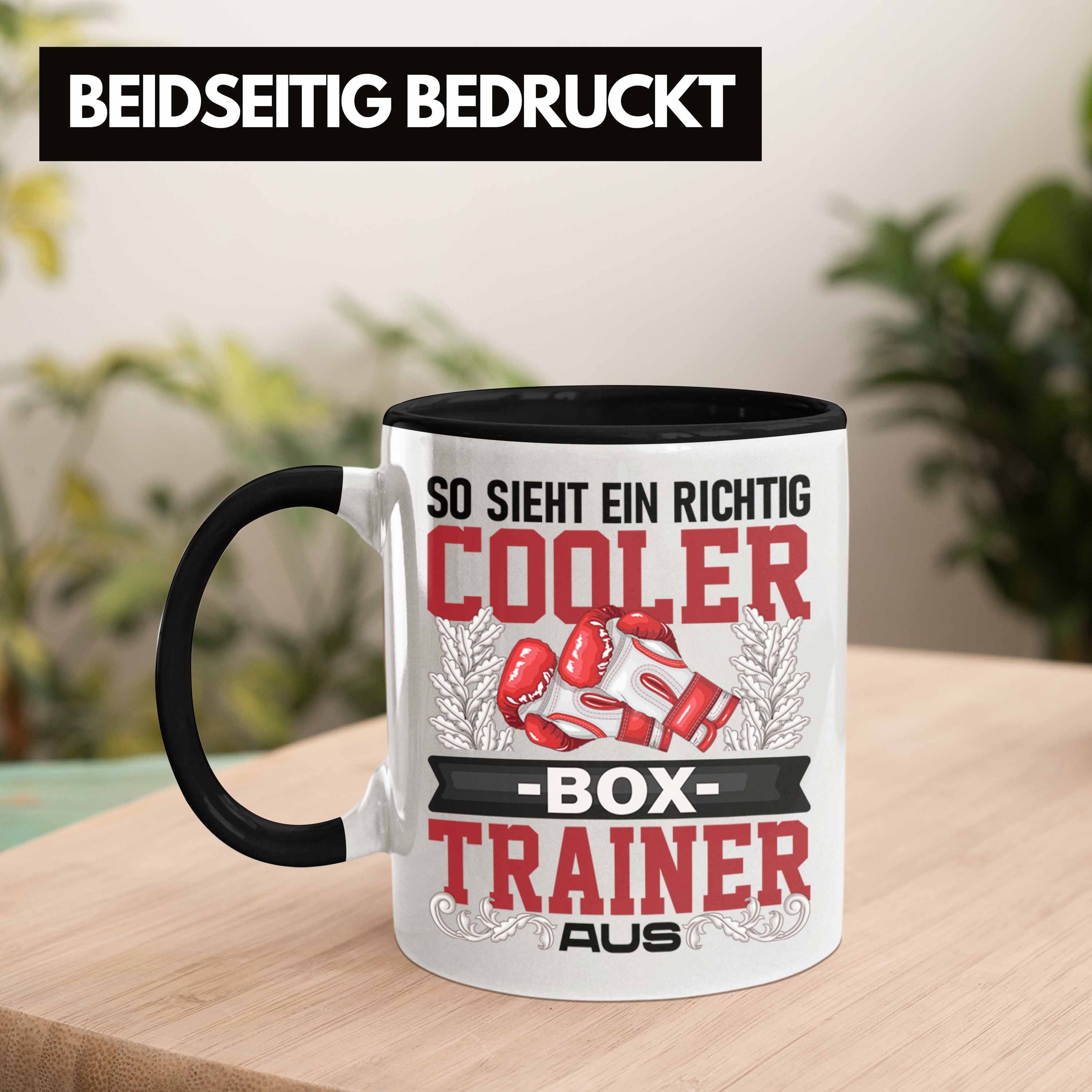 Schwarz Trainer Boxtrainer Coach Box Geschenkidee Tasse Trendation Trainer Tasse Geschenk