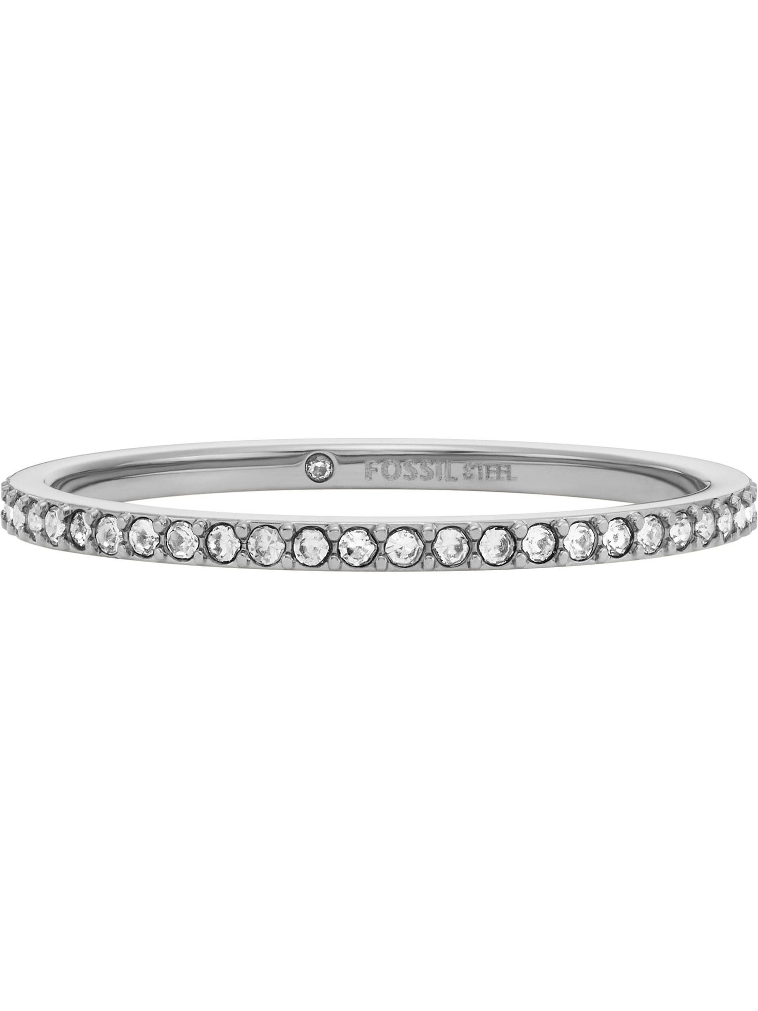 Fingerring Fossil Damen-Damenring Edelstahl Glasstein