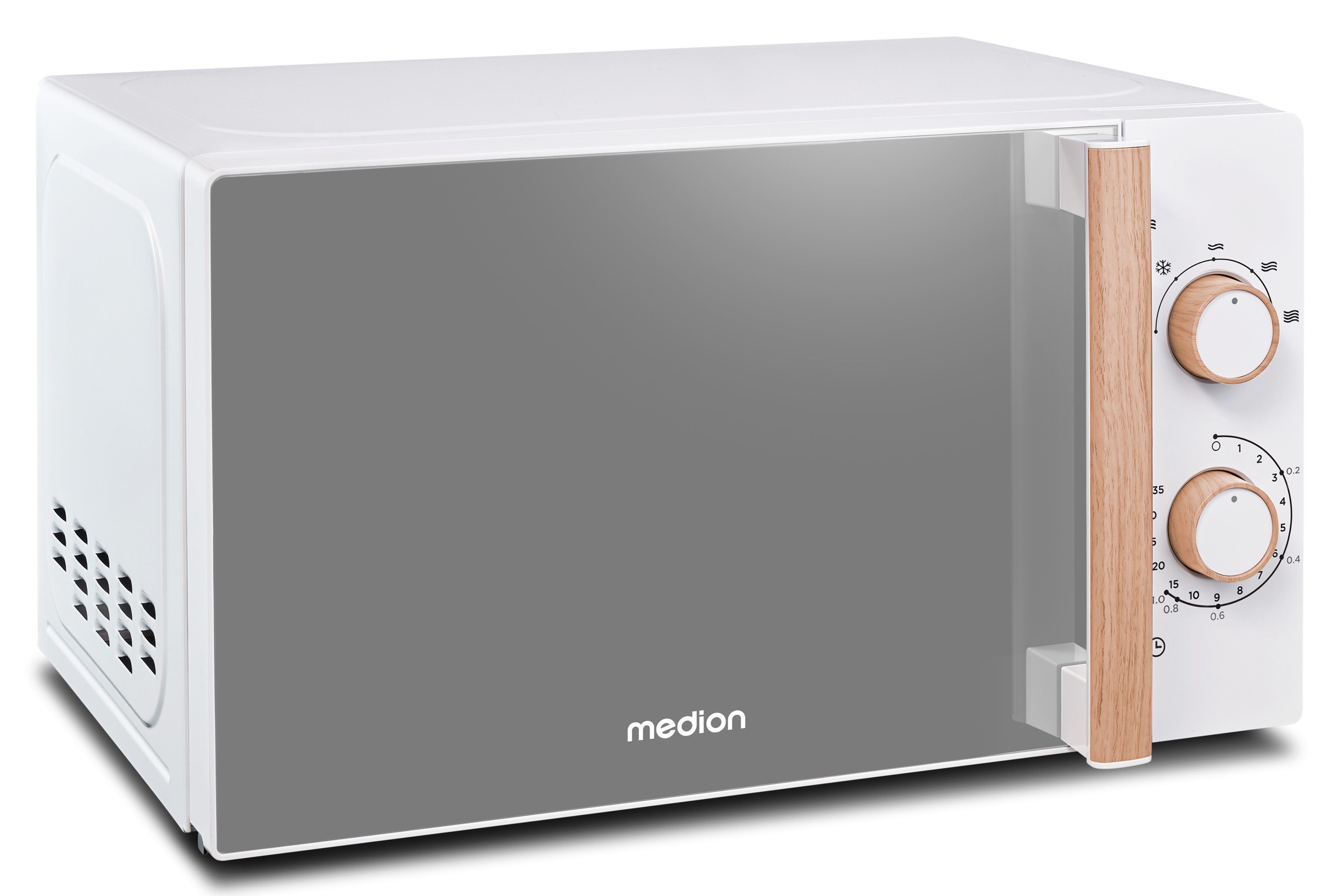 Medion® Mikrowelle MD 10596, Mikrowelle, 20 l, Auftaufunktion, Holzoptik