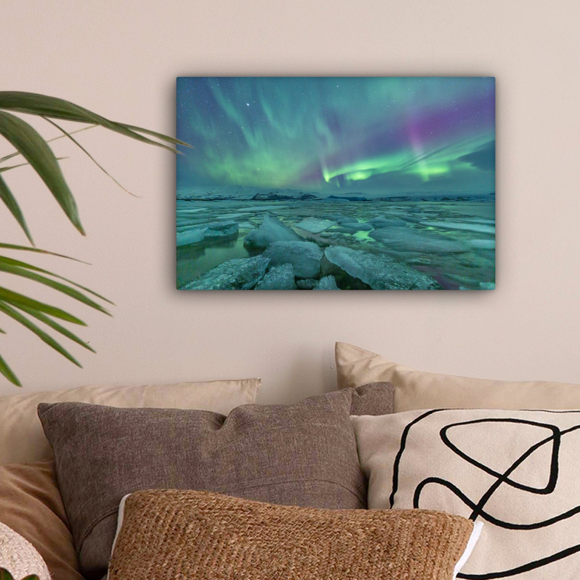 OneMillionCanvasses® Leinwandbild Nordlichter - Eis - günstig online kaufen