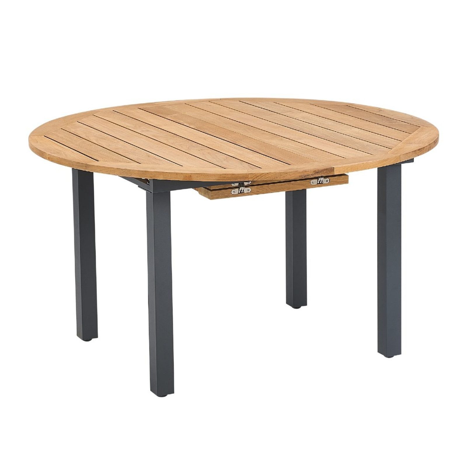 CASA DOMA Gartentisch Ugento, mit Synchronauszug, Teakholz, Edelstahl anthrazit