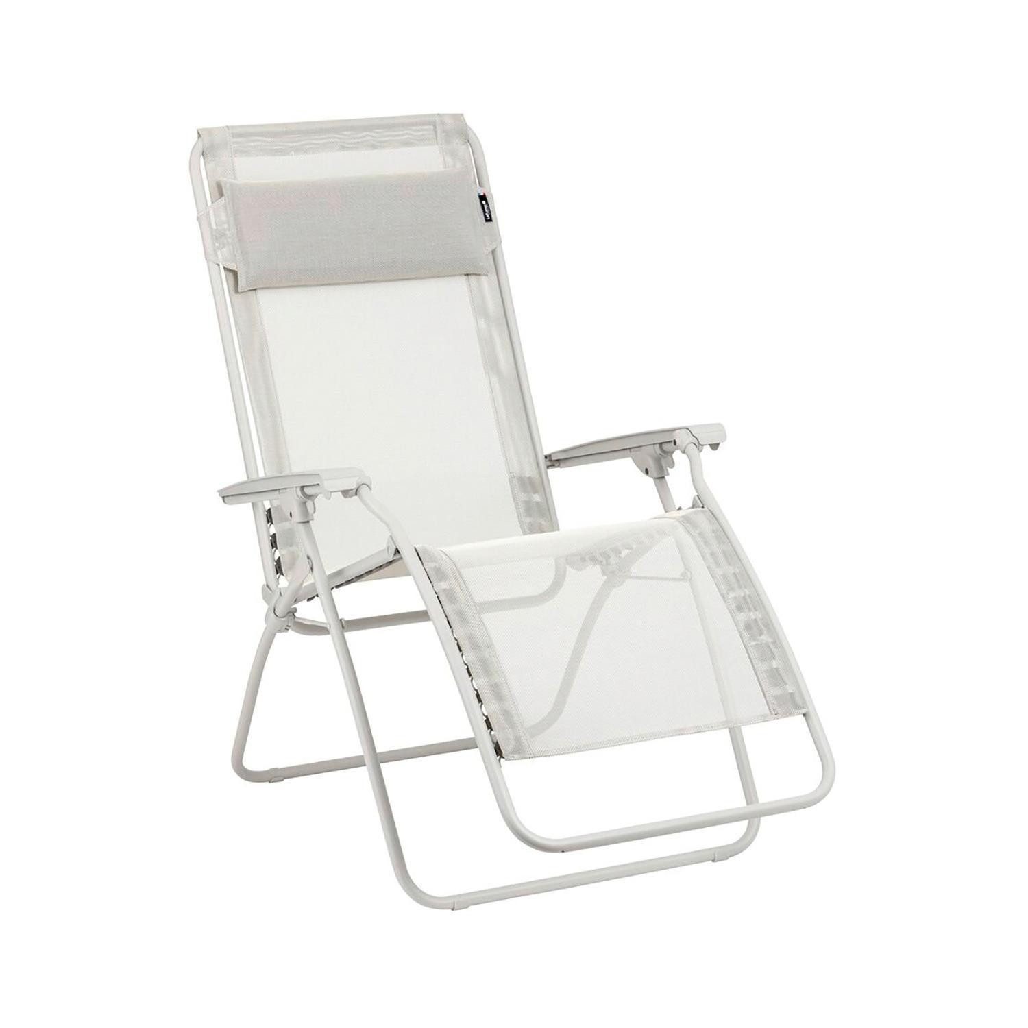 Lafuma Gartenliege R CLIP, Beige Seigle, Stahlgestell, Batyline Iso, Kopfstütze, Verstellbar