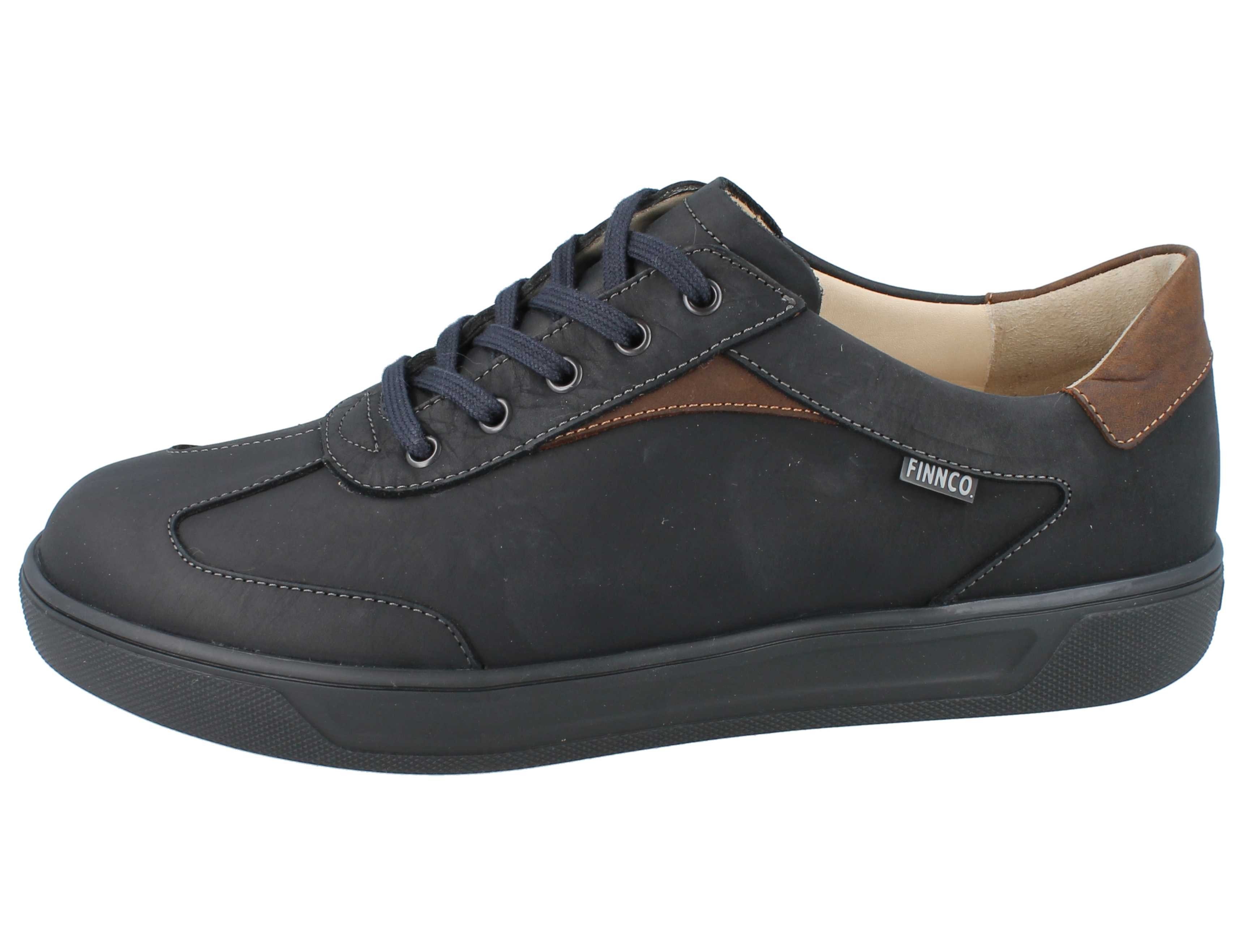 Finn Comfort FINN COMFORT FINNCO Interlagos Herren Halbschuhe dunkelblau Schnürschuh Wechselfußbett